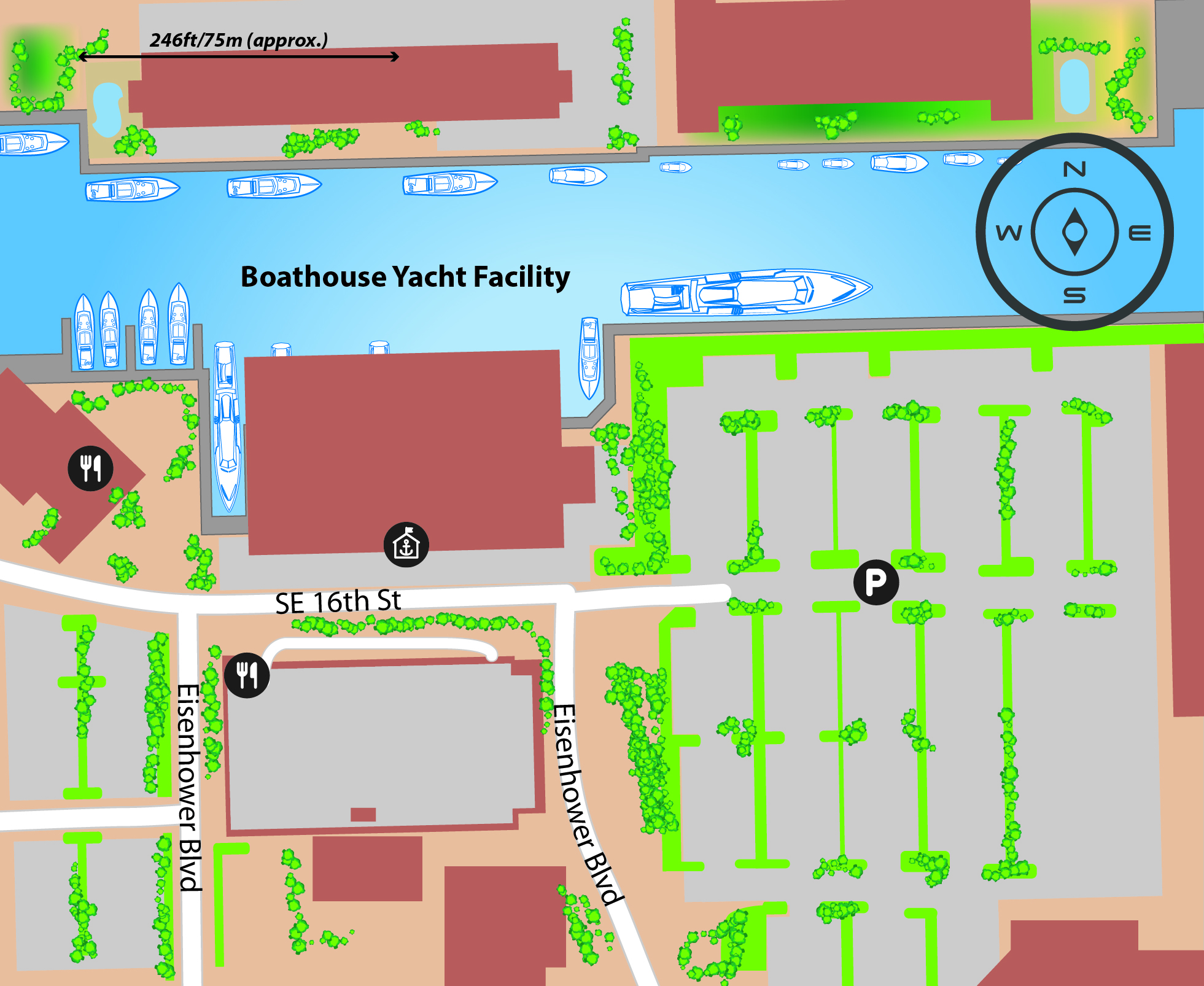 Marina map of Boathouse Yacht Facility in Florida