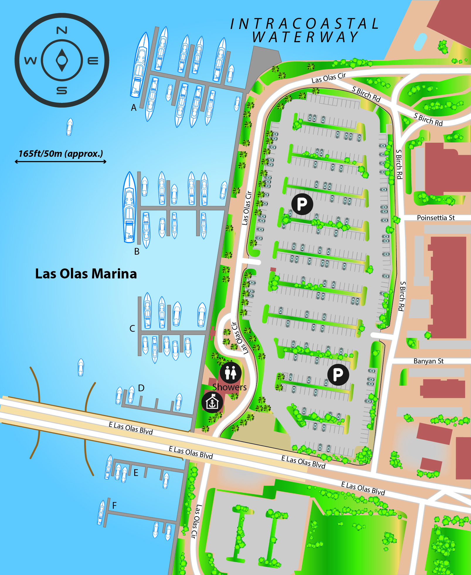 Marina map of Las Olas Marina in Florida