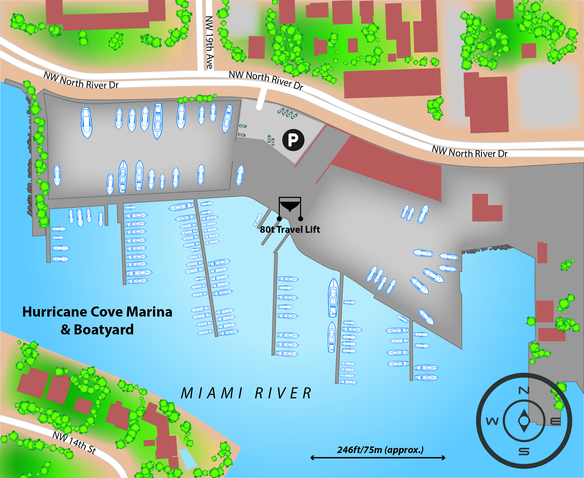 Marina map of Hurricane Cove Marina & Boatyard in Florida