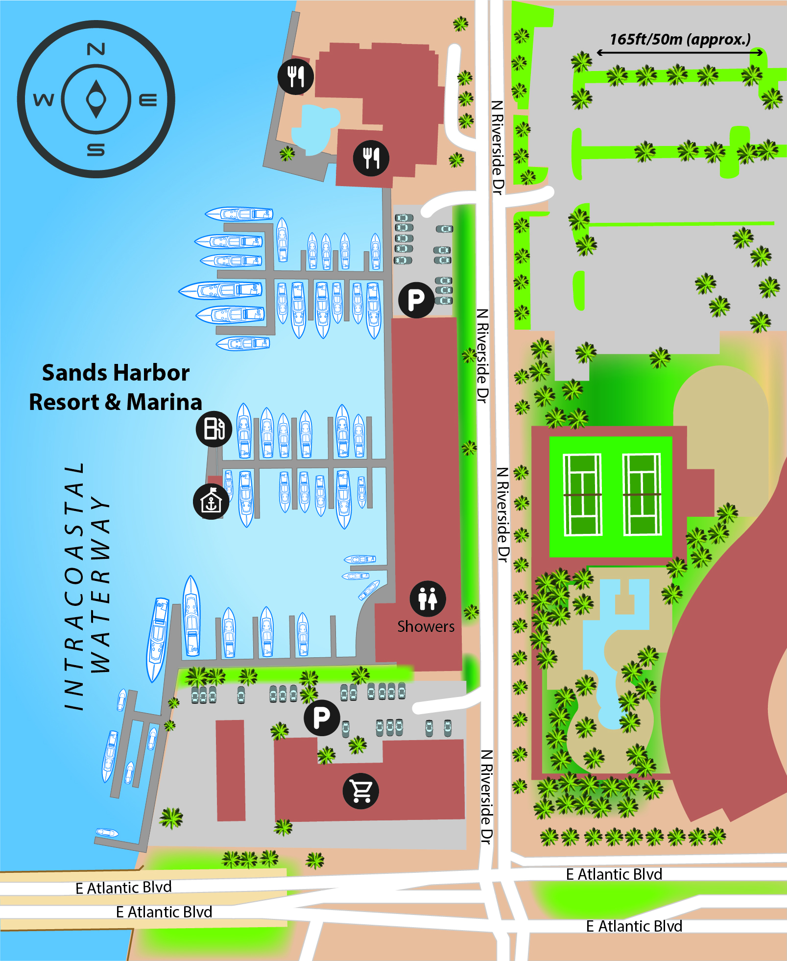 Marina map of Sands Harbor Resort & Marina in Florida