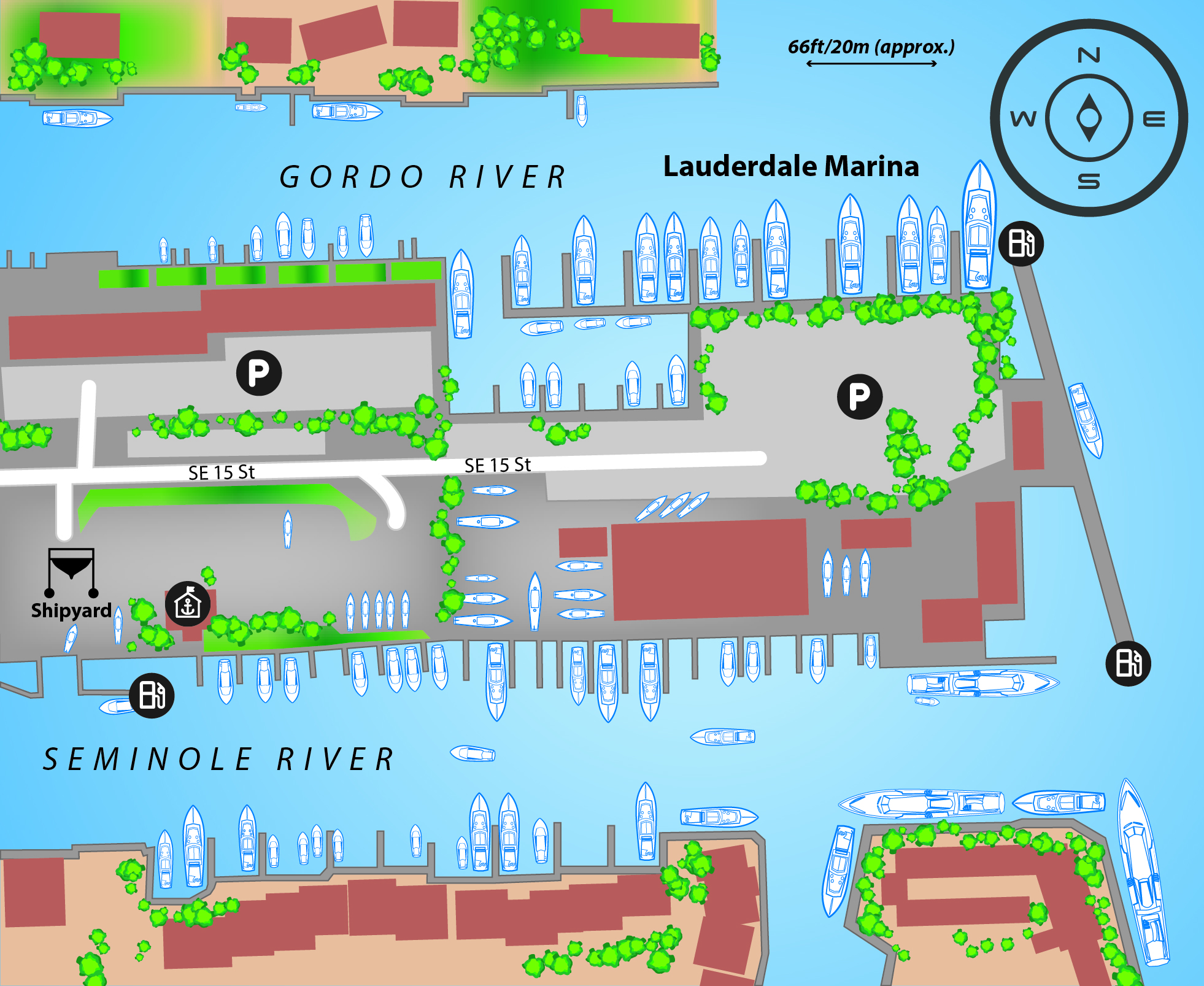 Marina map of Lauderdale Marina in Florida