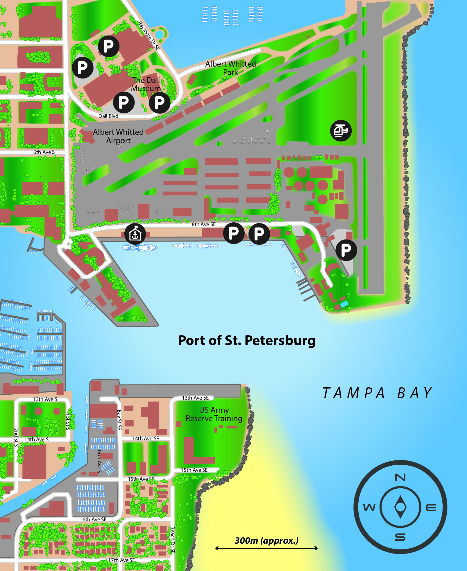 Marina map of Port St. Pete in Florida