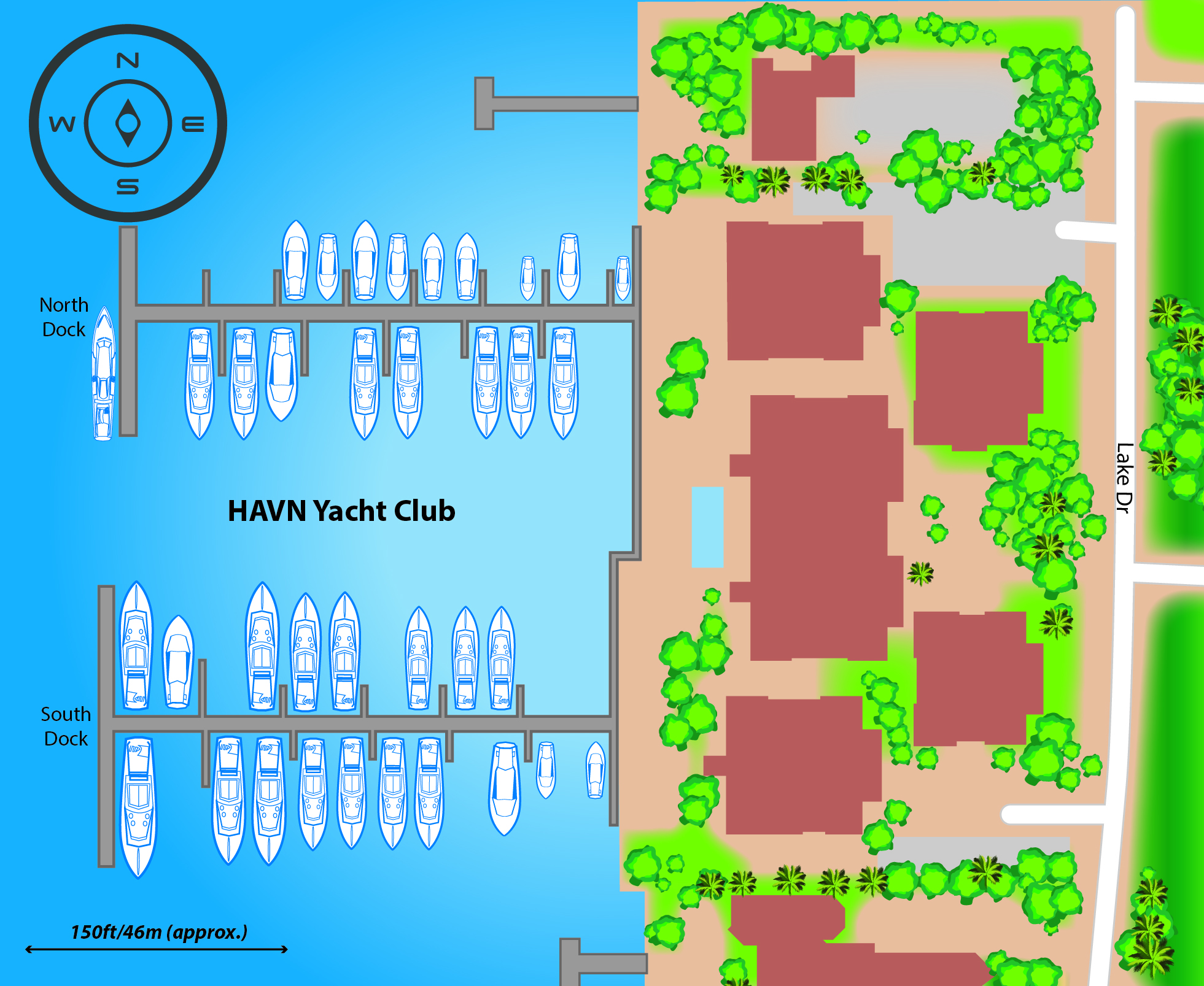 Marina map of HAVN Yacht Club in Florida
