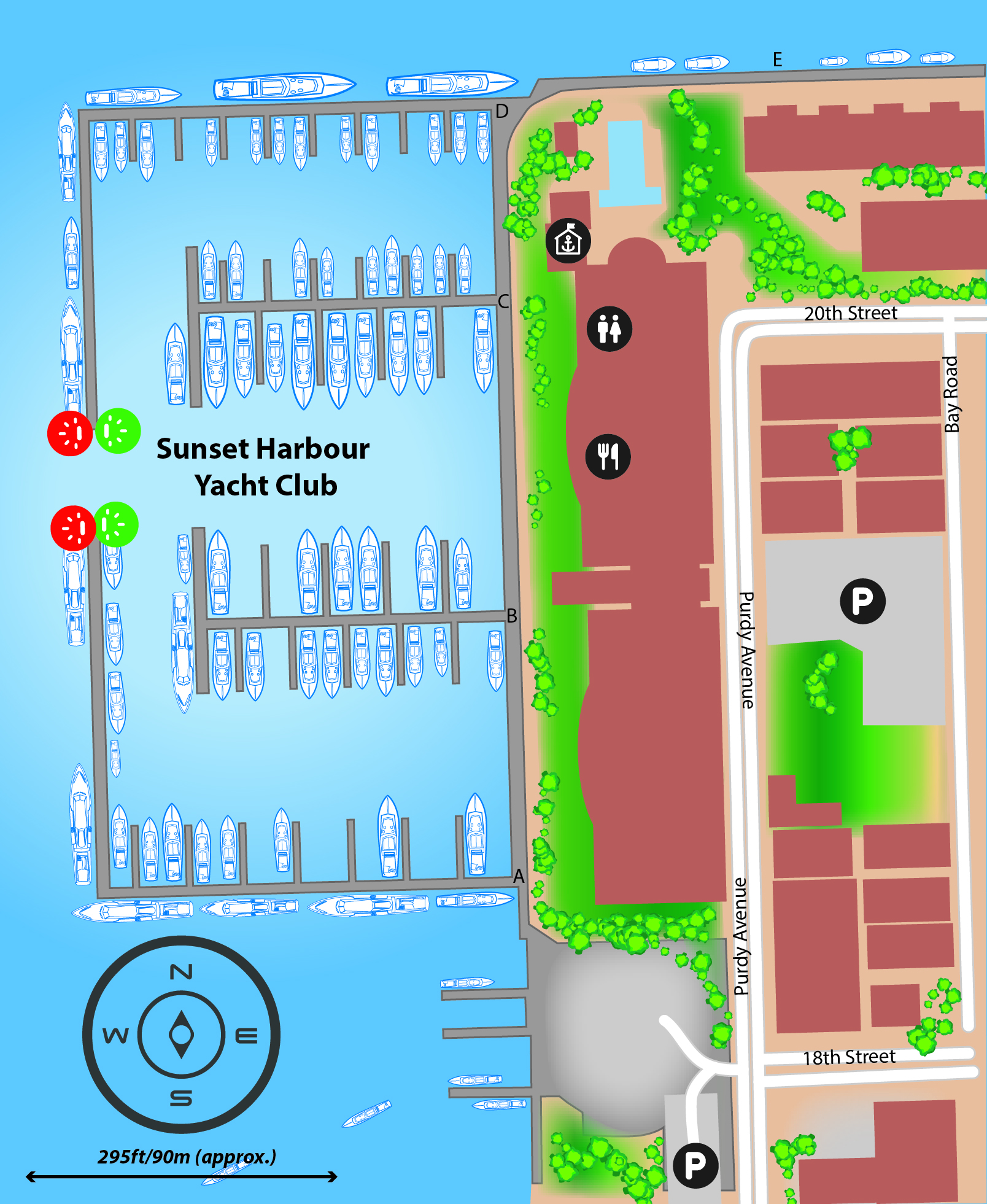 Marina map of Sunset Harbour Yacht Club in Florida