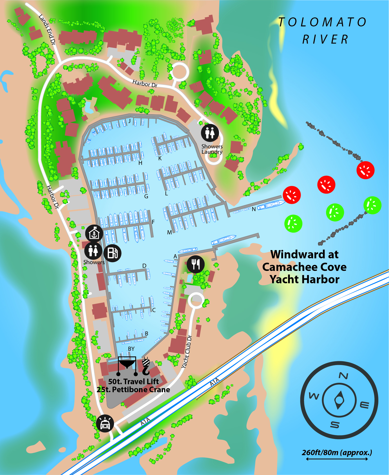 Marina map of Windward at Camachee Cove Yacht Harbor in Florida