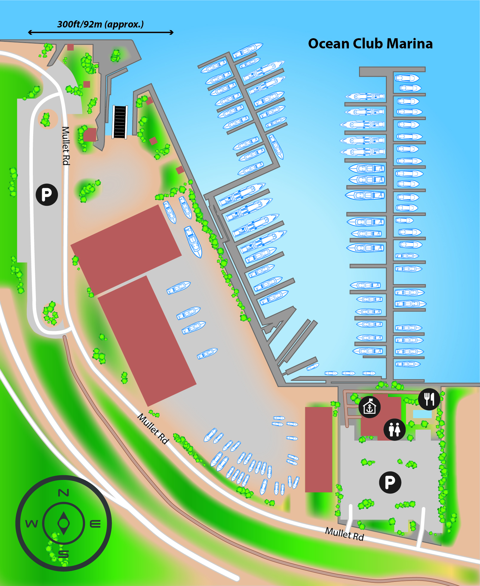 Marina map of Ocean Club Marina at Port Canaveral in Florida