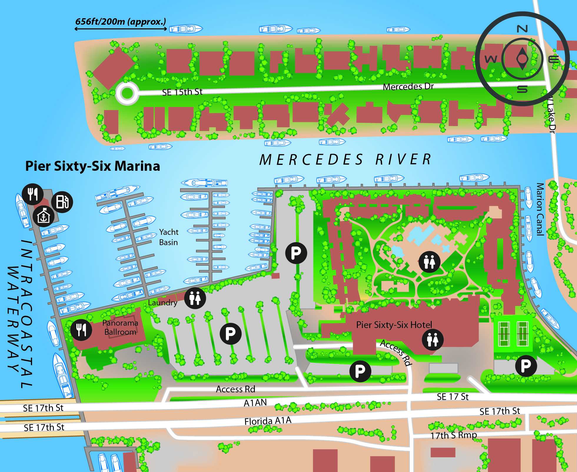 Marina map of Pier Sixty-Six Marina in Florida