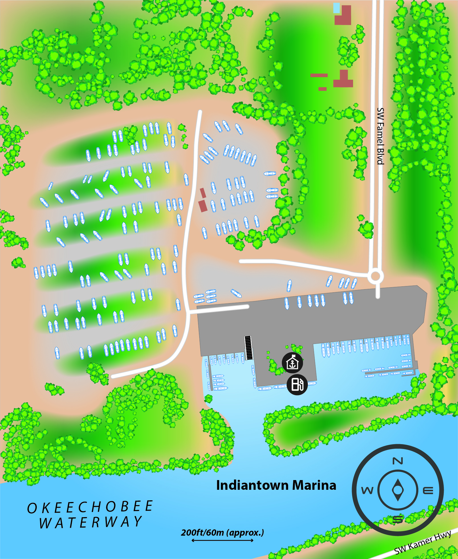 Marina map of Indiantown Marina in Florida