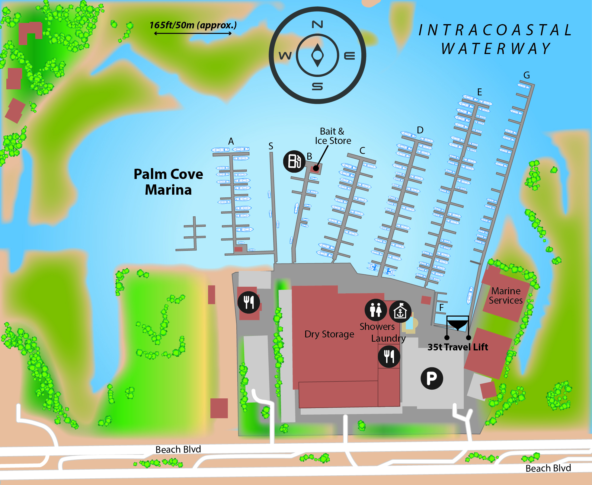 Marina map of Palm Cove Marina in Florida
