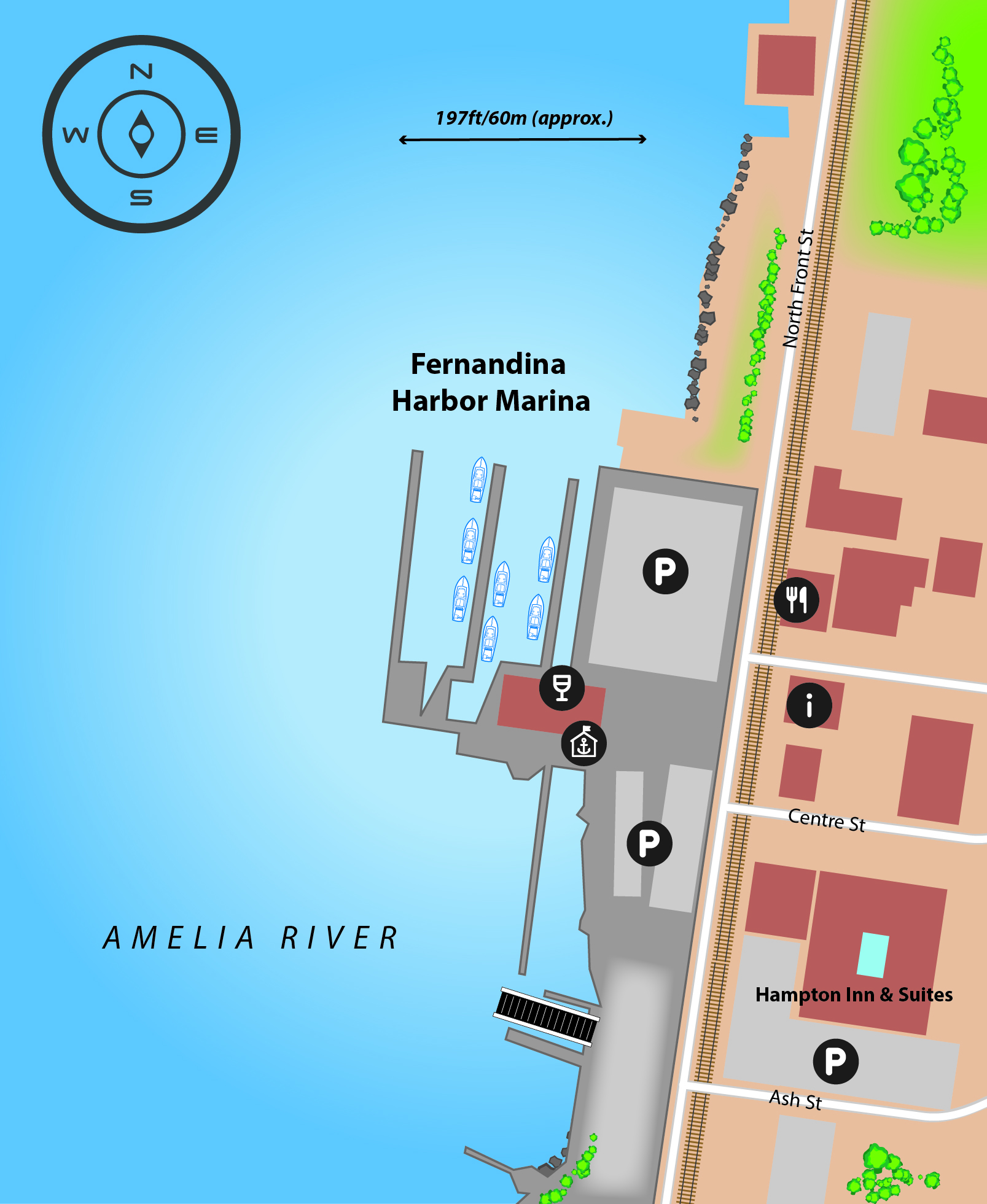 Marina map of Fernandina Harbor Marina in Florida