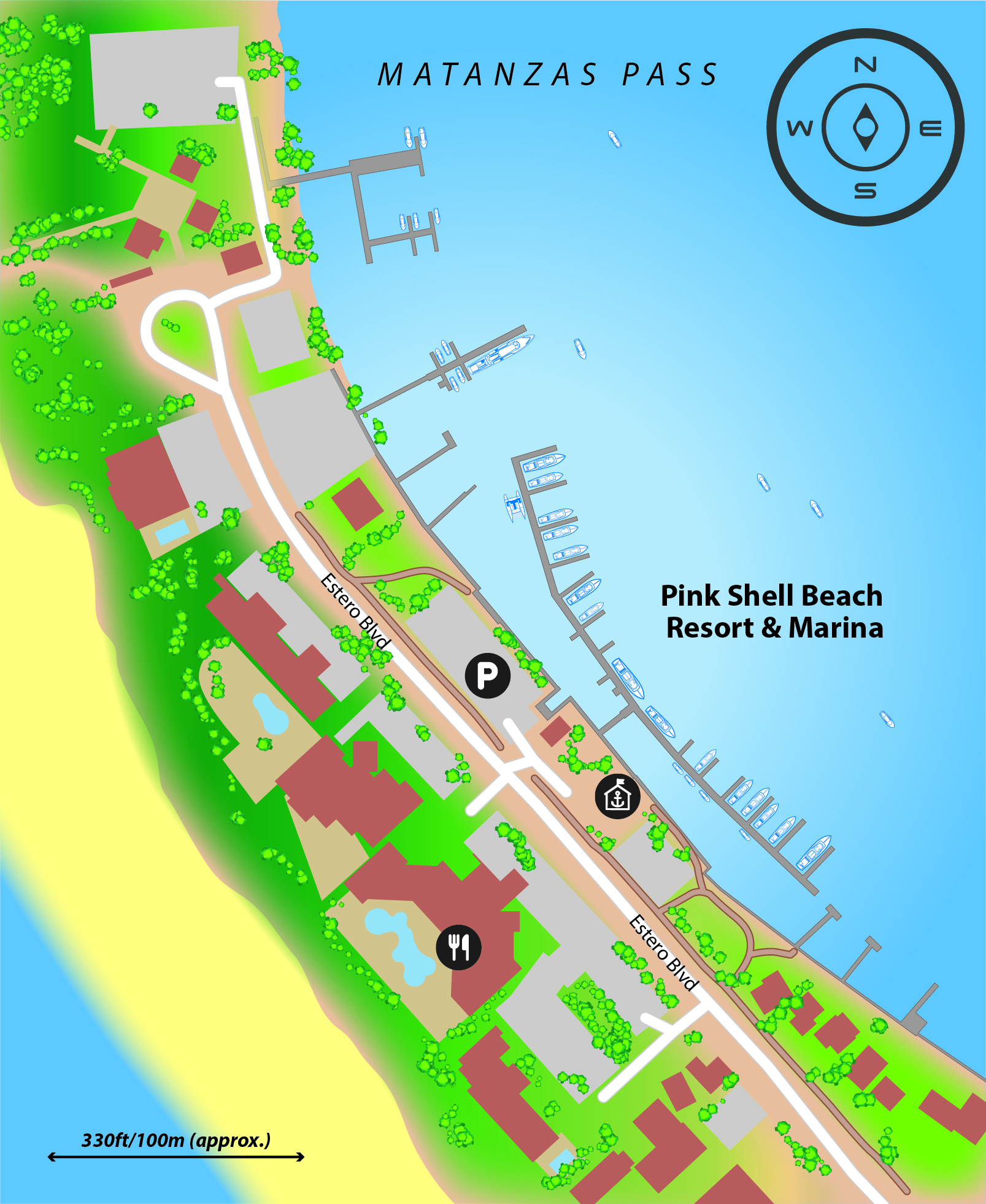 Marina map of Pink Shell Beach Resort & Marina in Florida