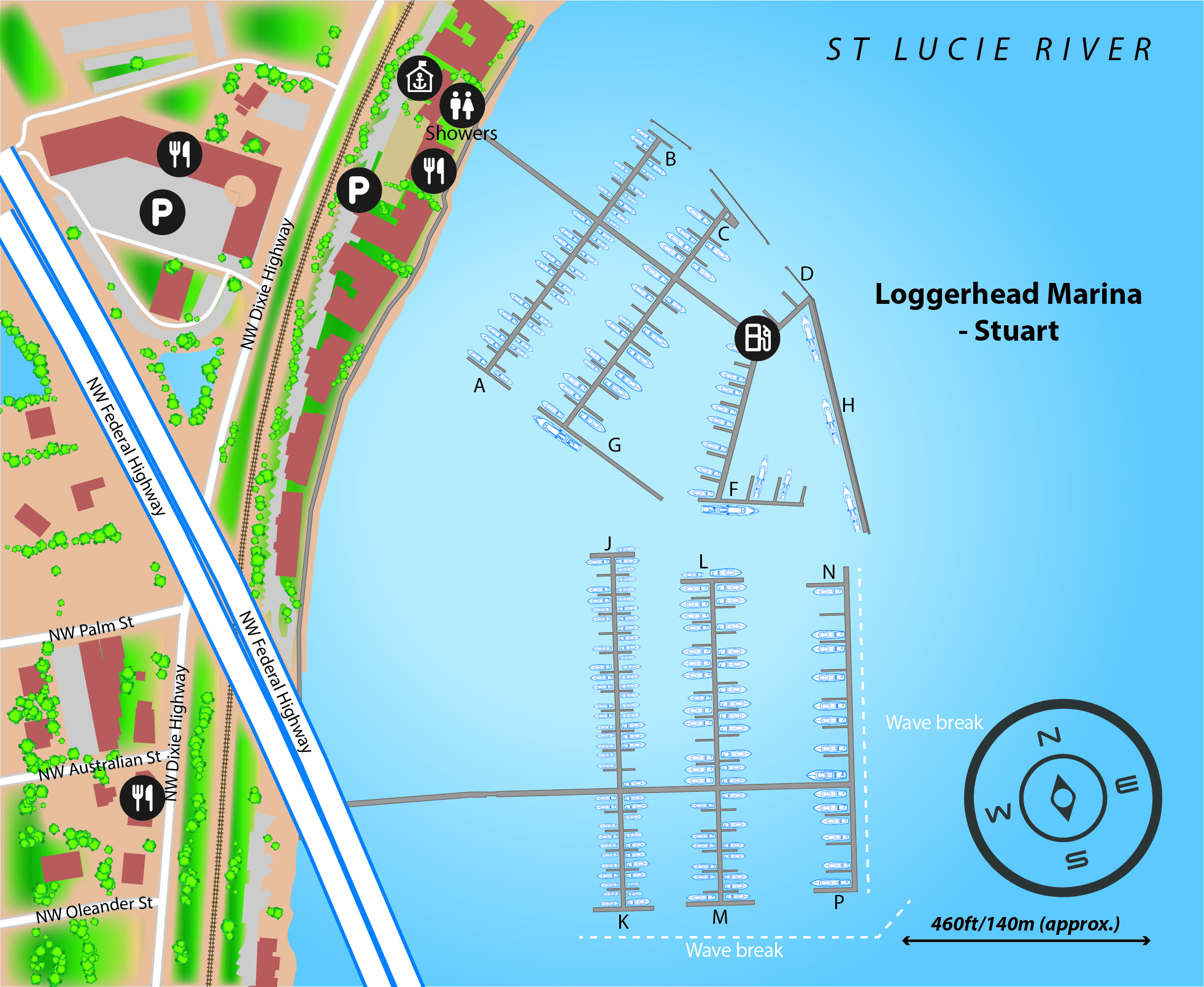 Marina map of Loggerhead Marina Stuart in Florida