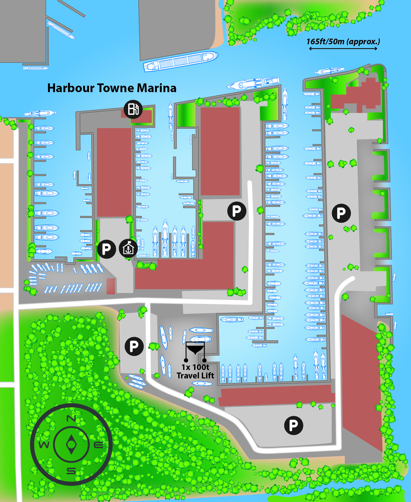 Marina map of Harbour Towne Marina in Florida