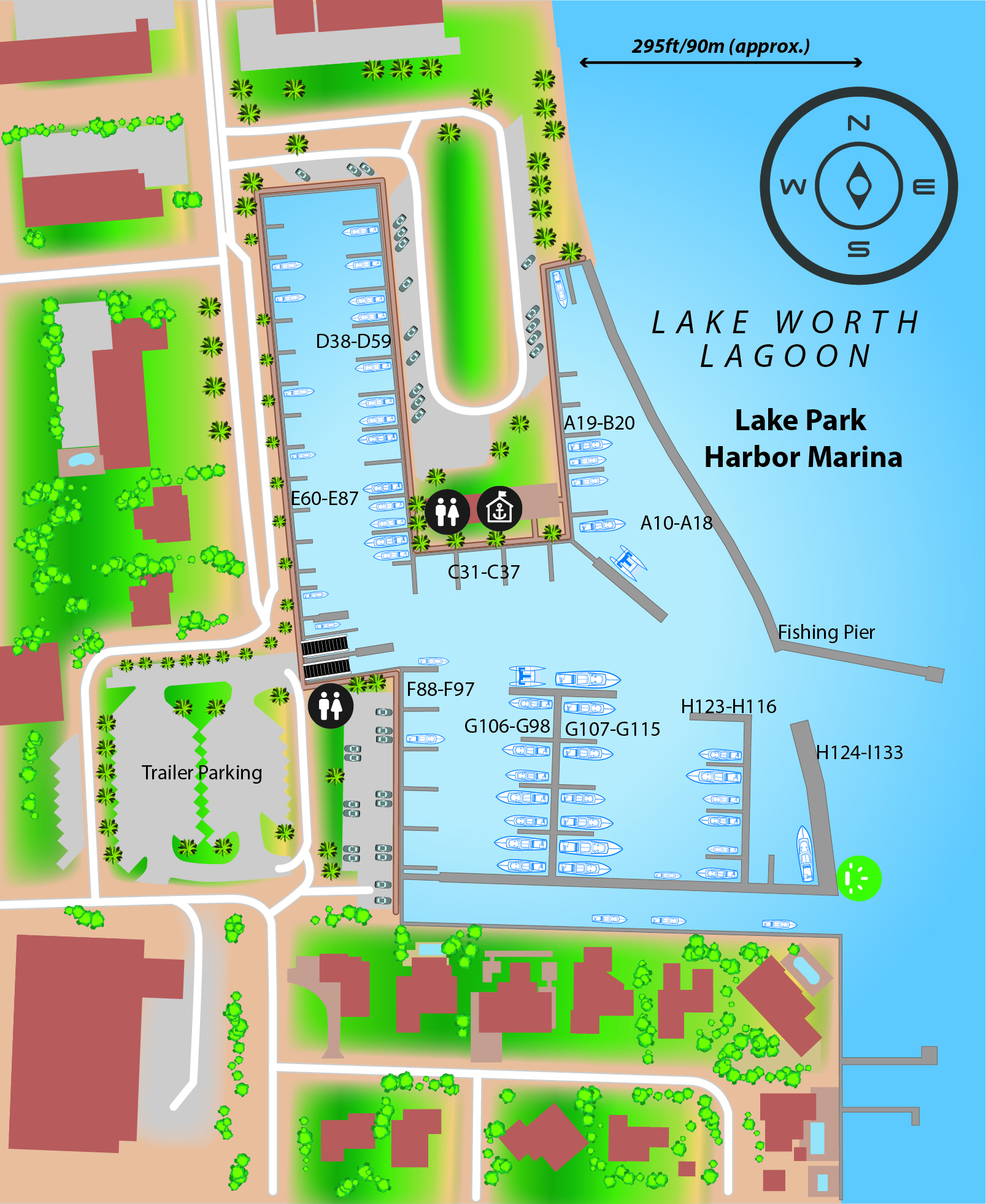 Marina map of Lake Park Harbor Marina in Florida