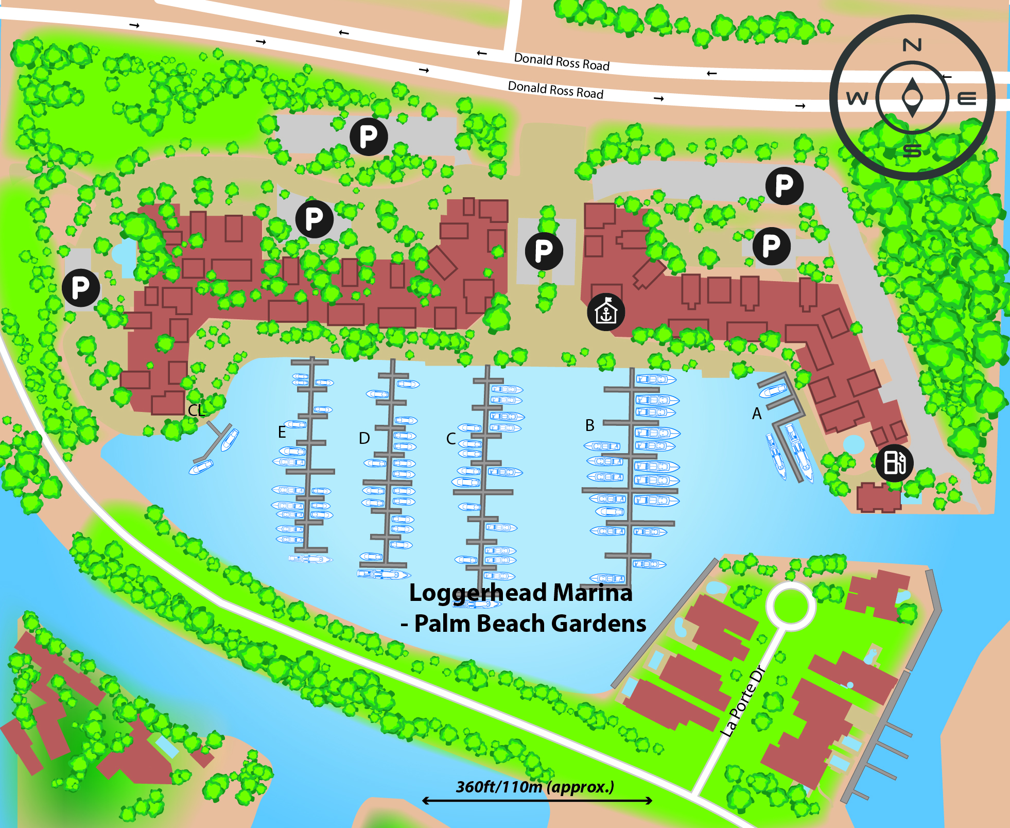 Marina map of Palm Beach Gardens Marina in Florida