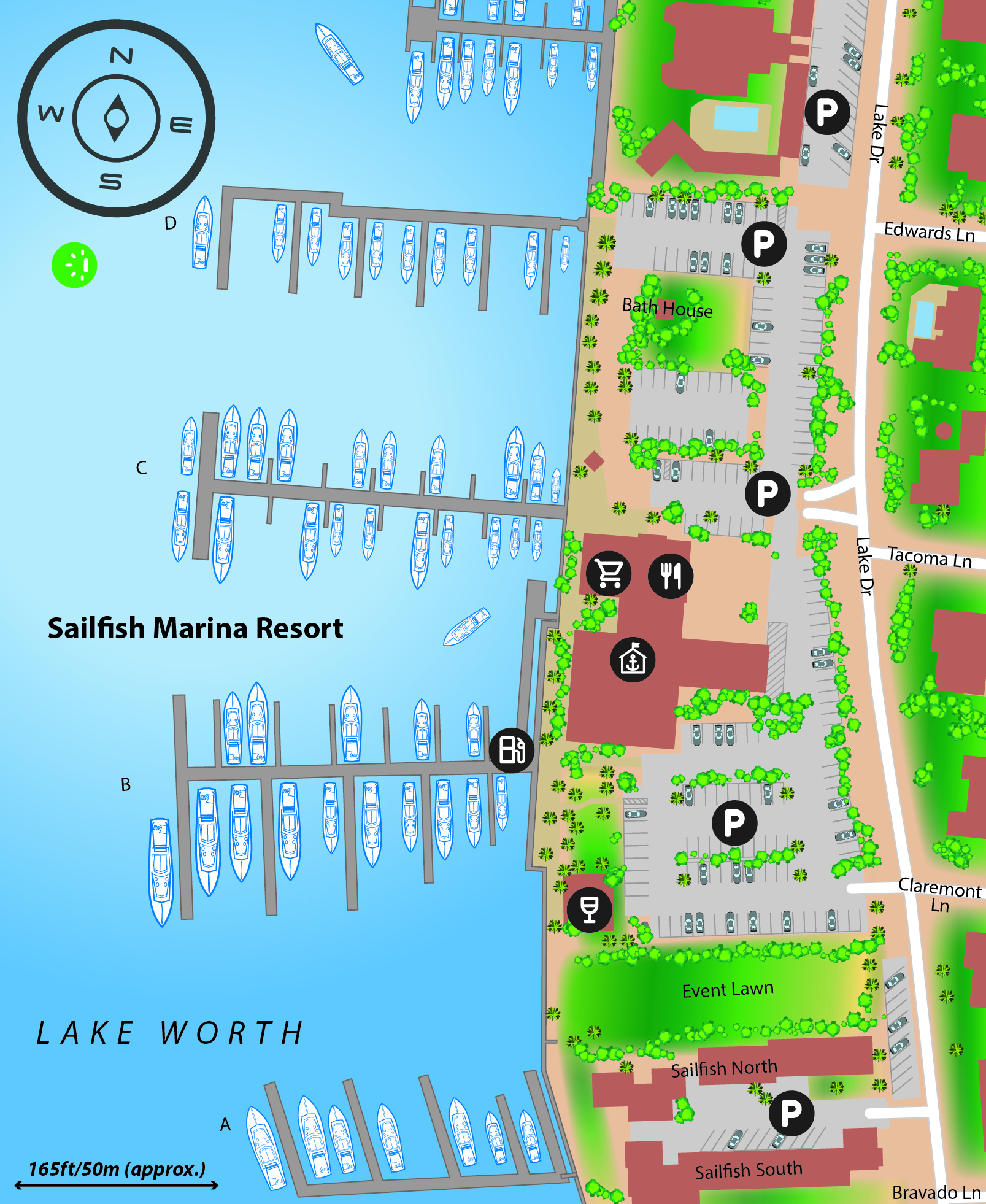 Marina map of Sailfish Marina Resort in Florida