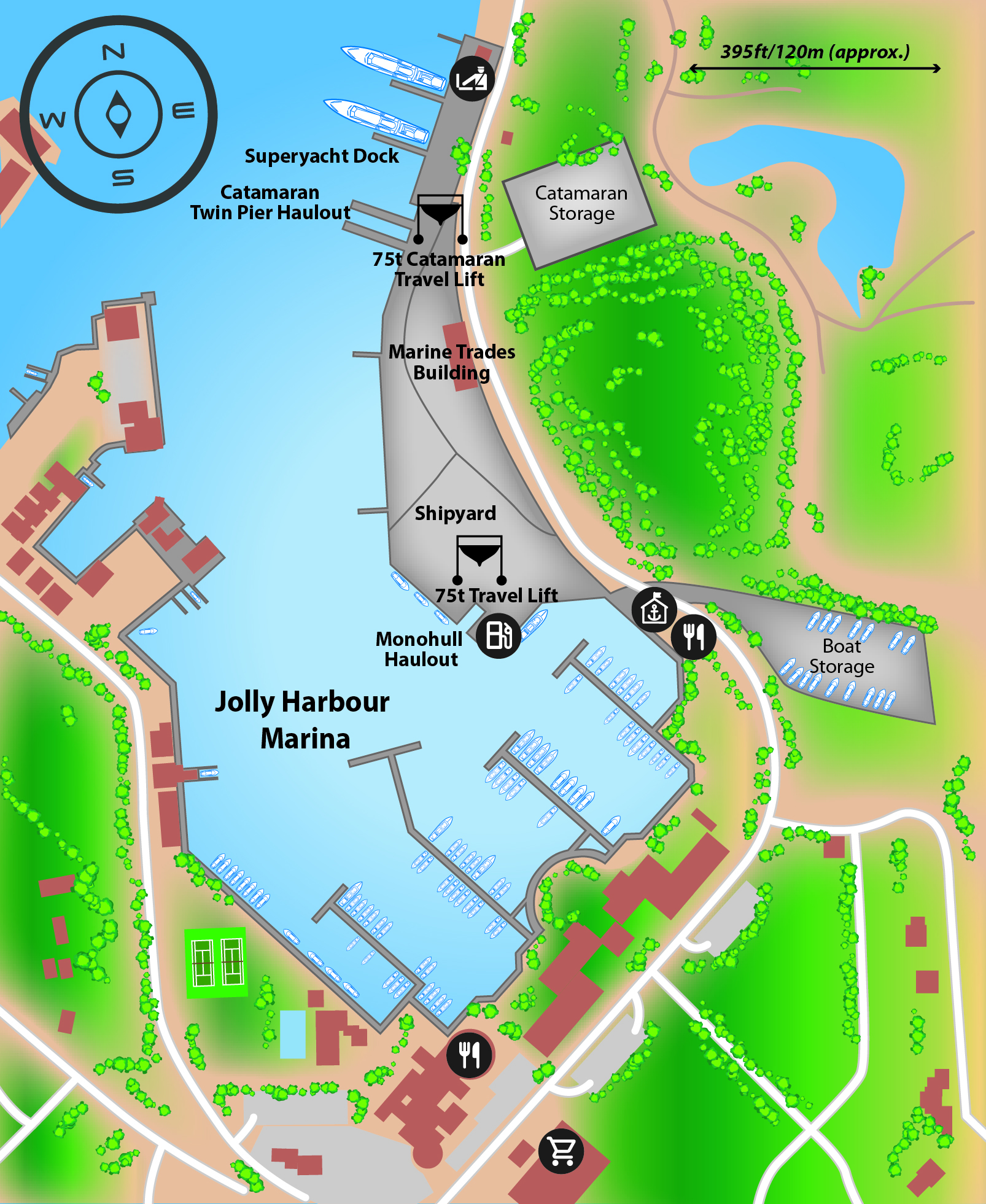 Marina map of Jolly Harbour Marina & Boatyard in Antigua and Barbuda