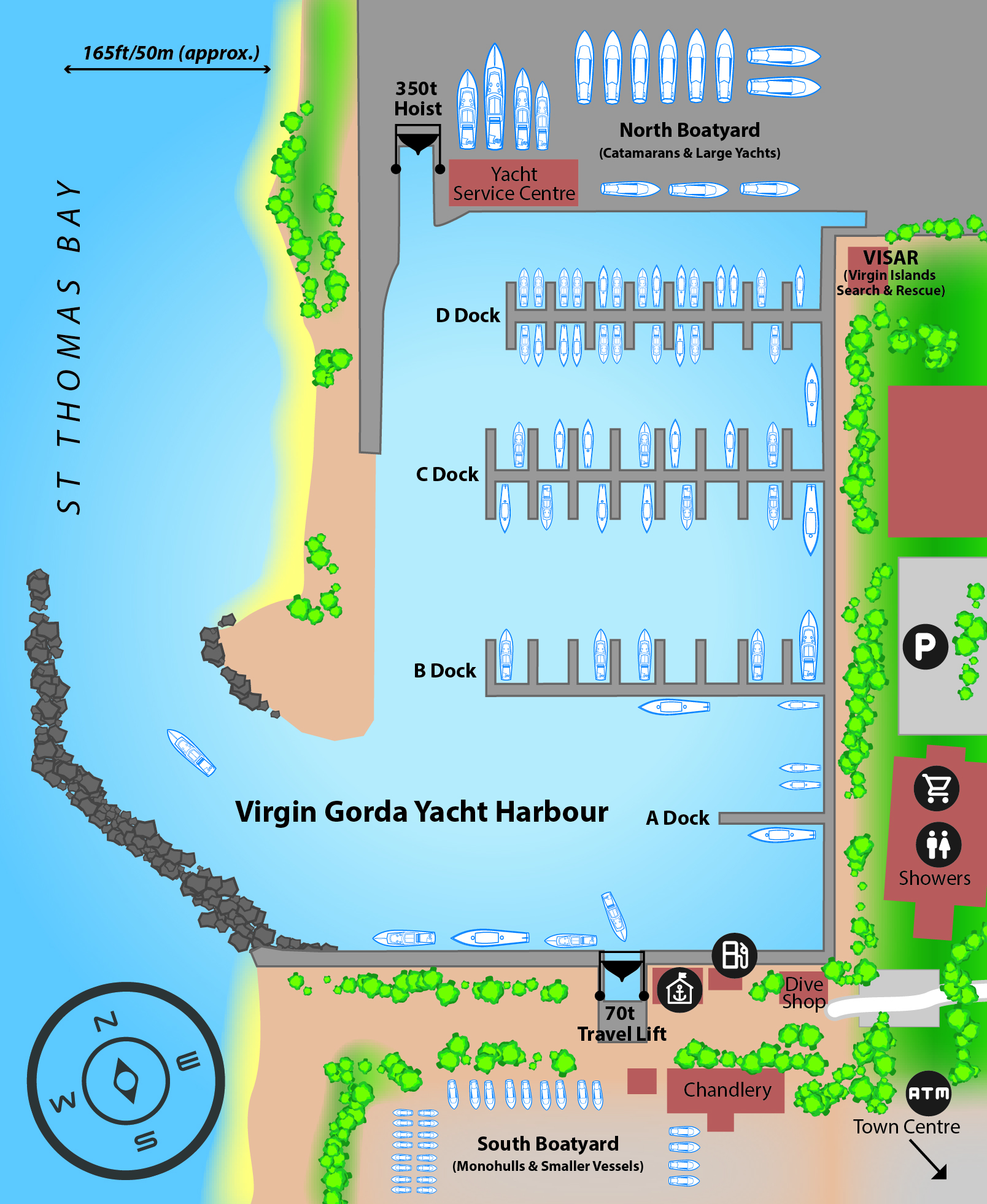 Marina map of Virgin Gorda Yacht Harbour in British Virgin Islands