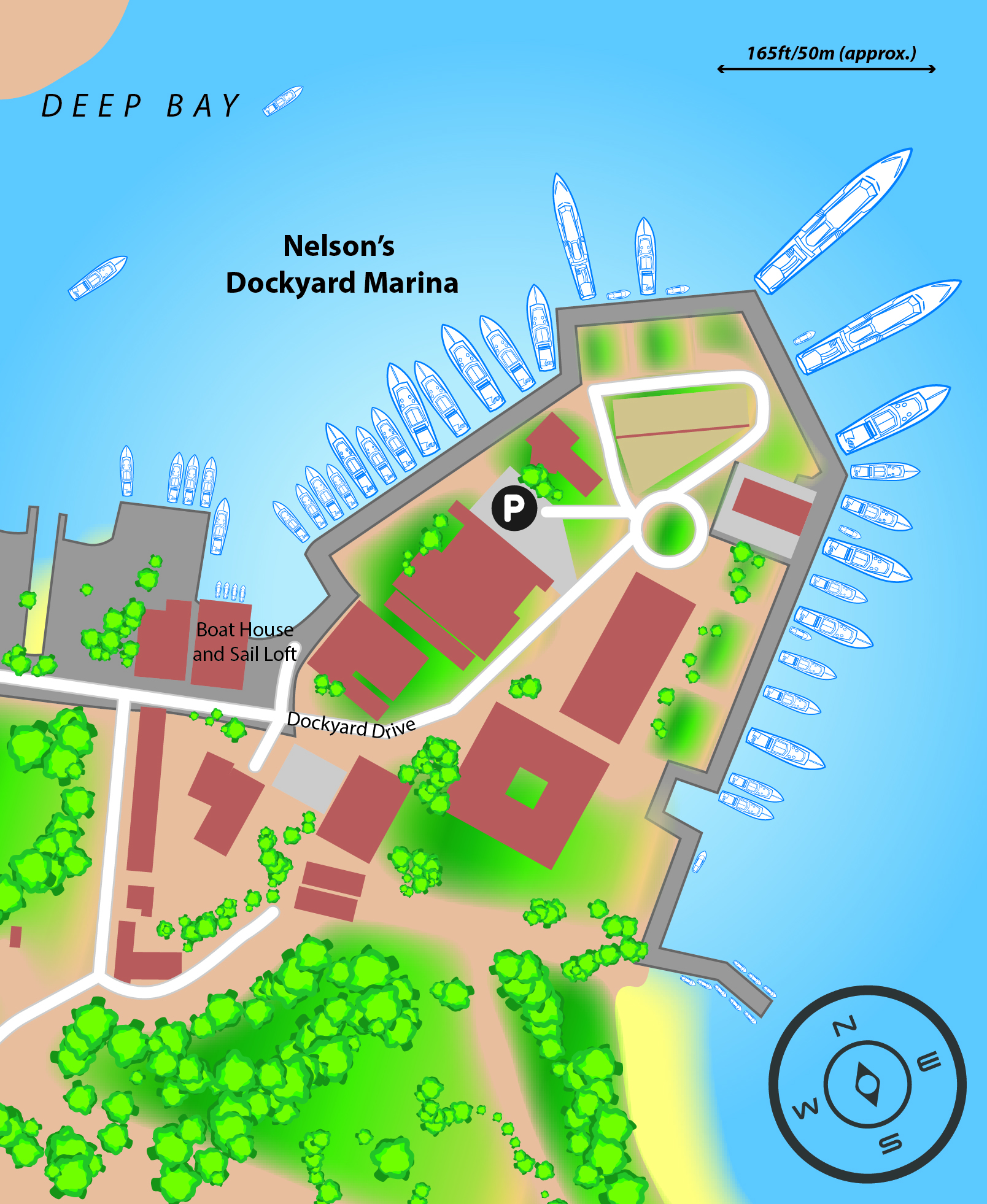 Marina map of Nelson's Dockyard Marina in Antigua and Barbuda