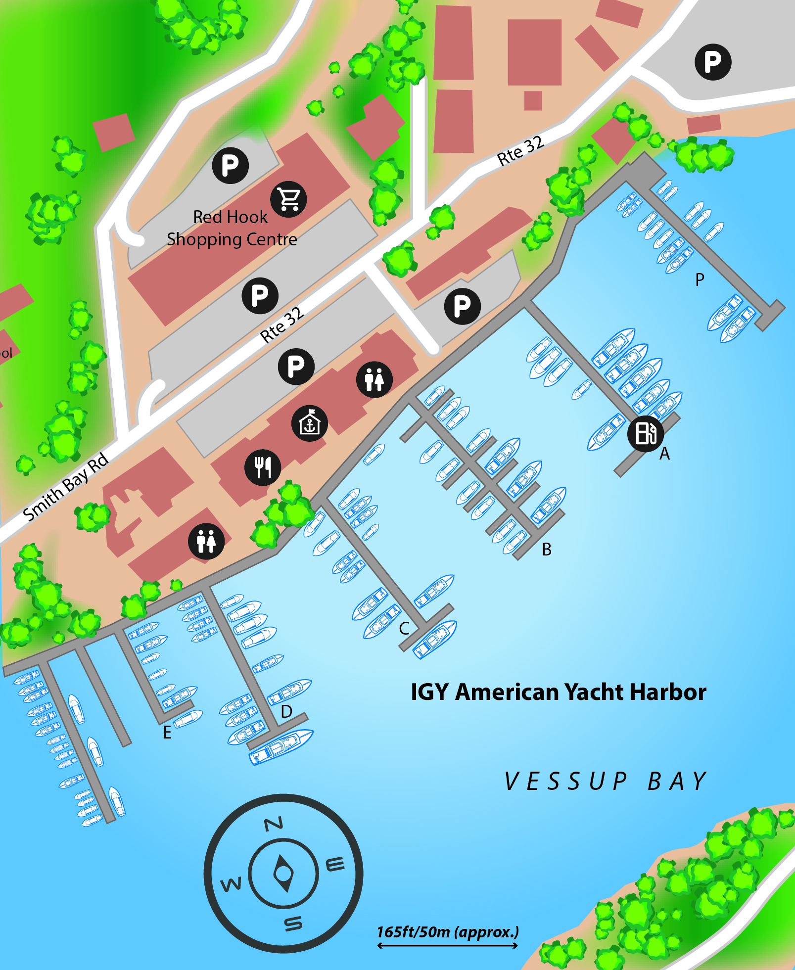 Marina map of IGY American Yacht Harbor in US Virgin Islands