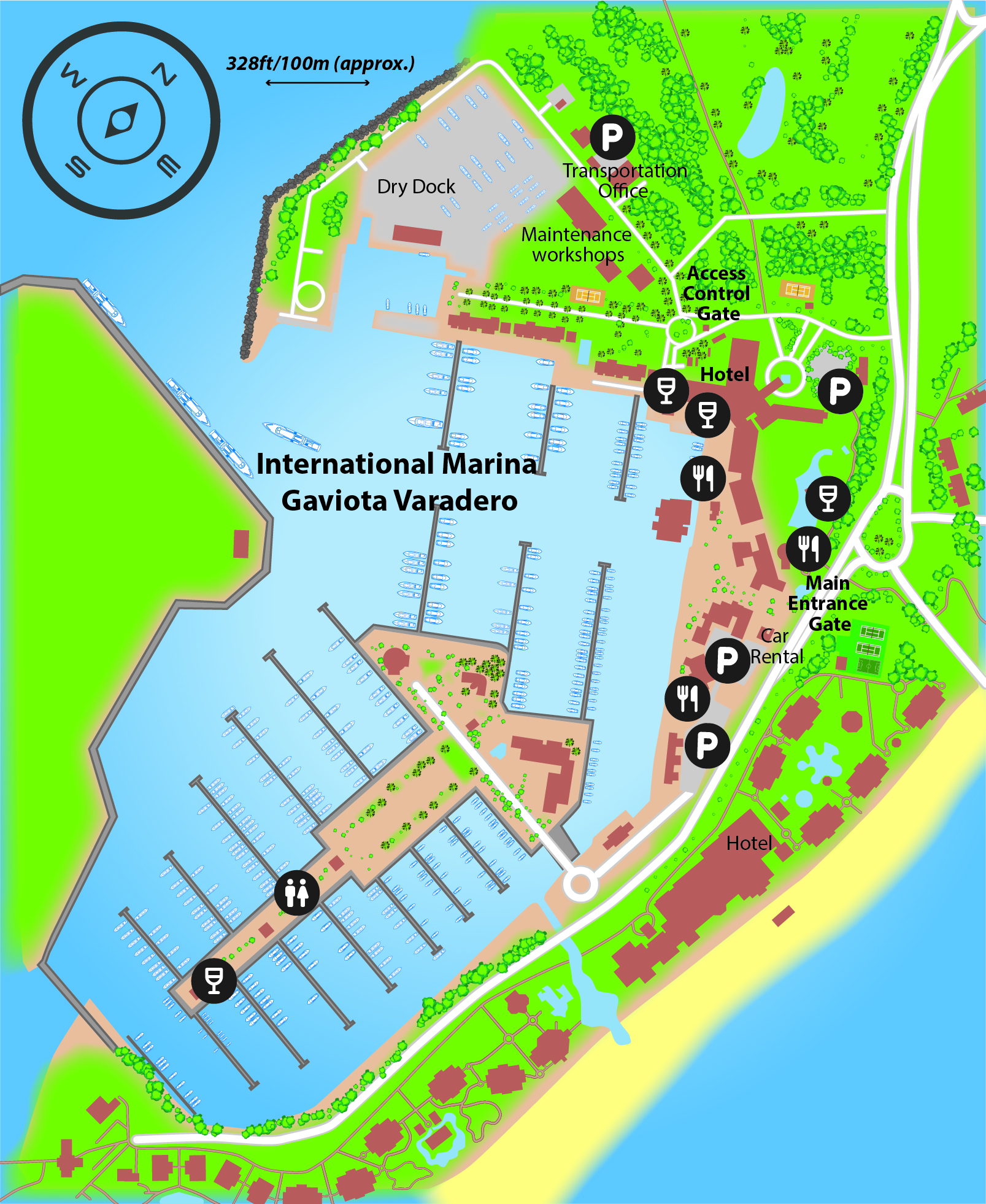 Marina map of International Marina Gaviota Varadero in Cuba