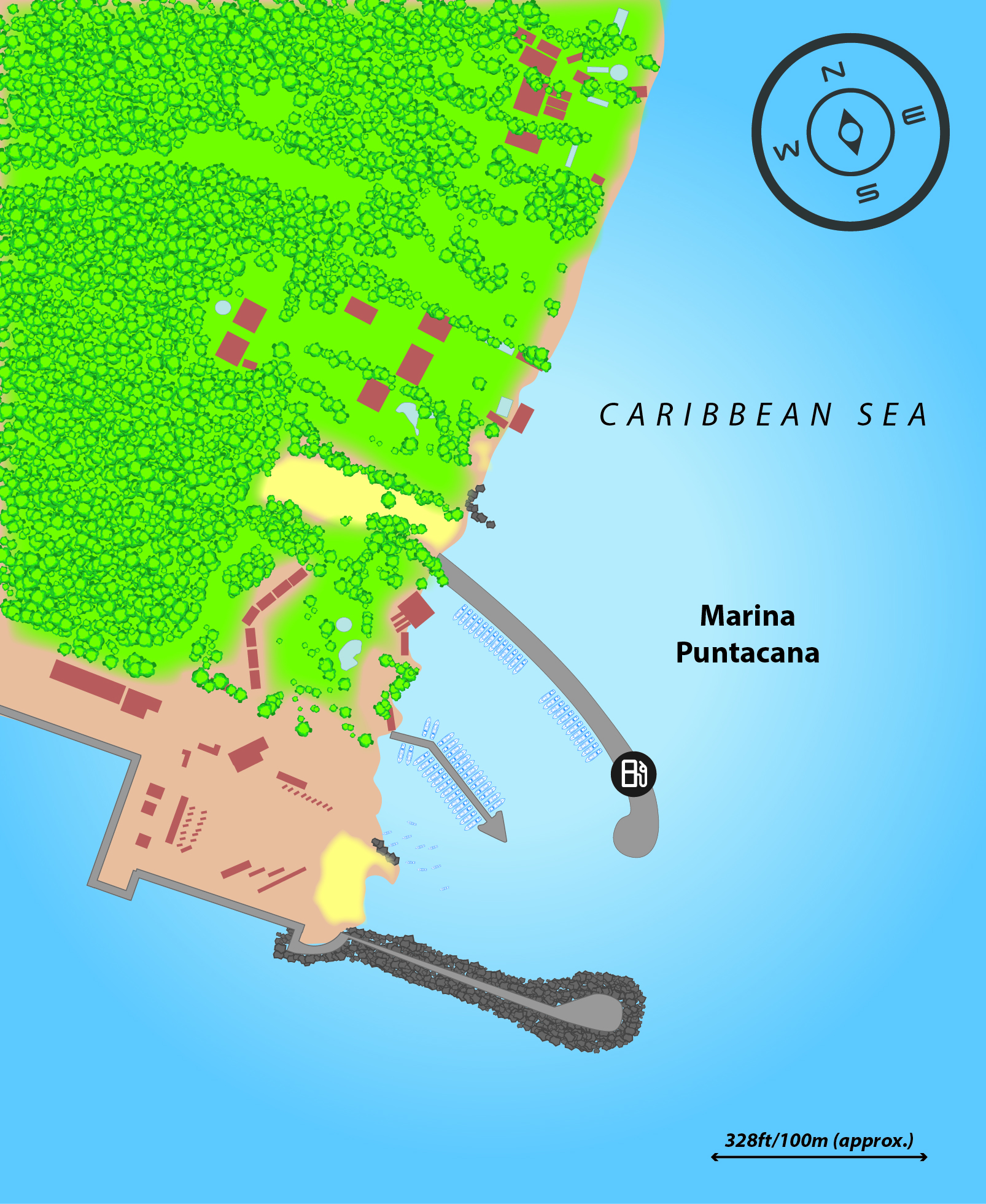 Marina map of Puntacana Resort & Club in Dominican Republic