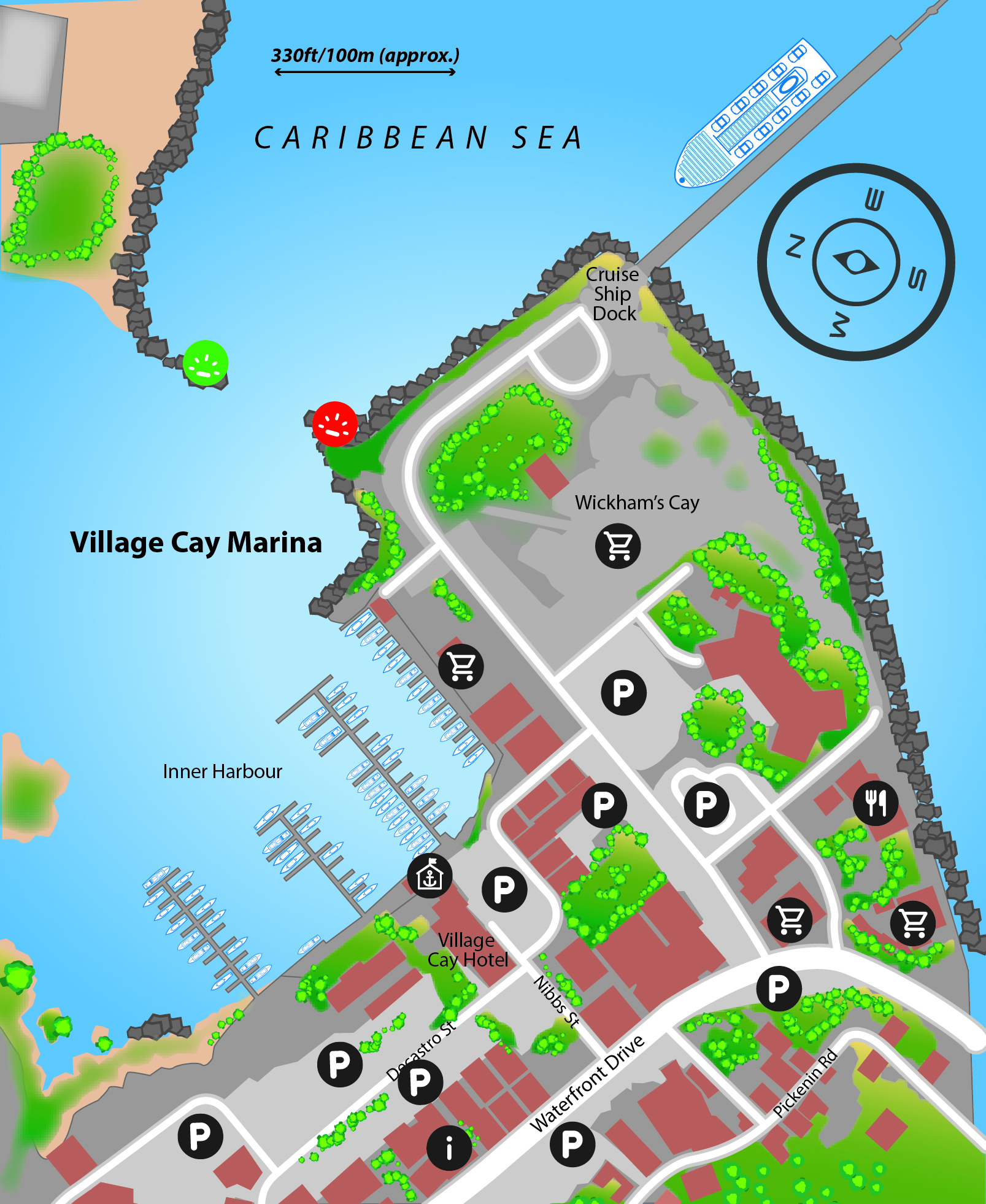 Marina map of Village Cay Marina in British Virgin Islands