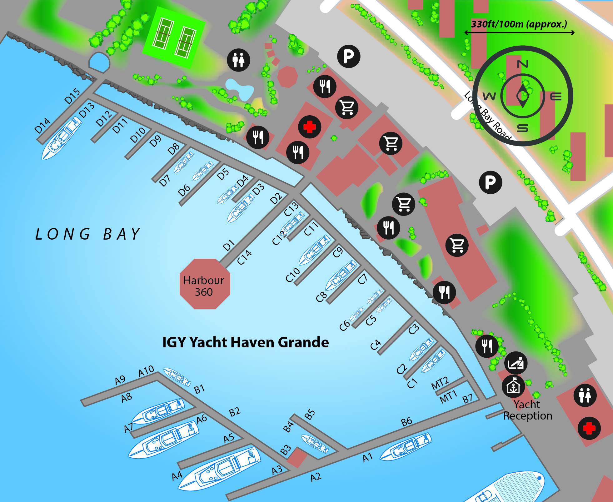 Marina map of IGY Yacht Haven Grande in US Virgin Islands