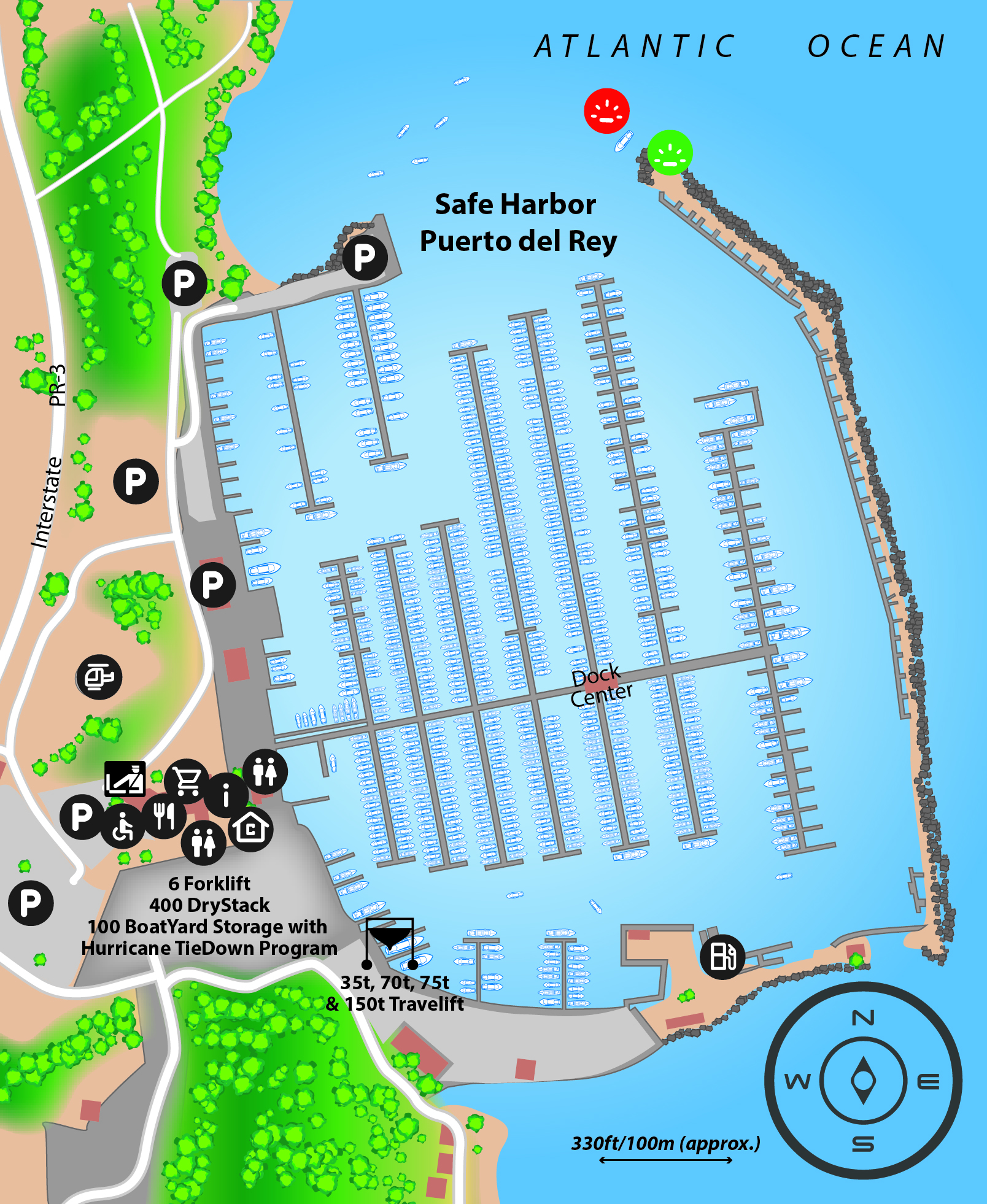 Marina map of Safe Harbor Puerto del Rey in Puerto Rico