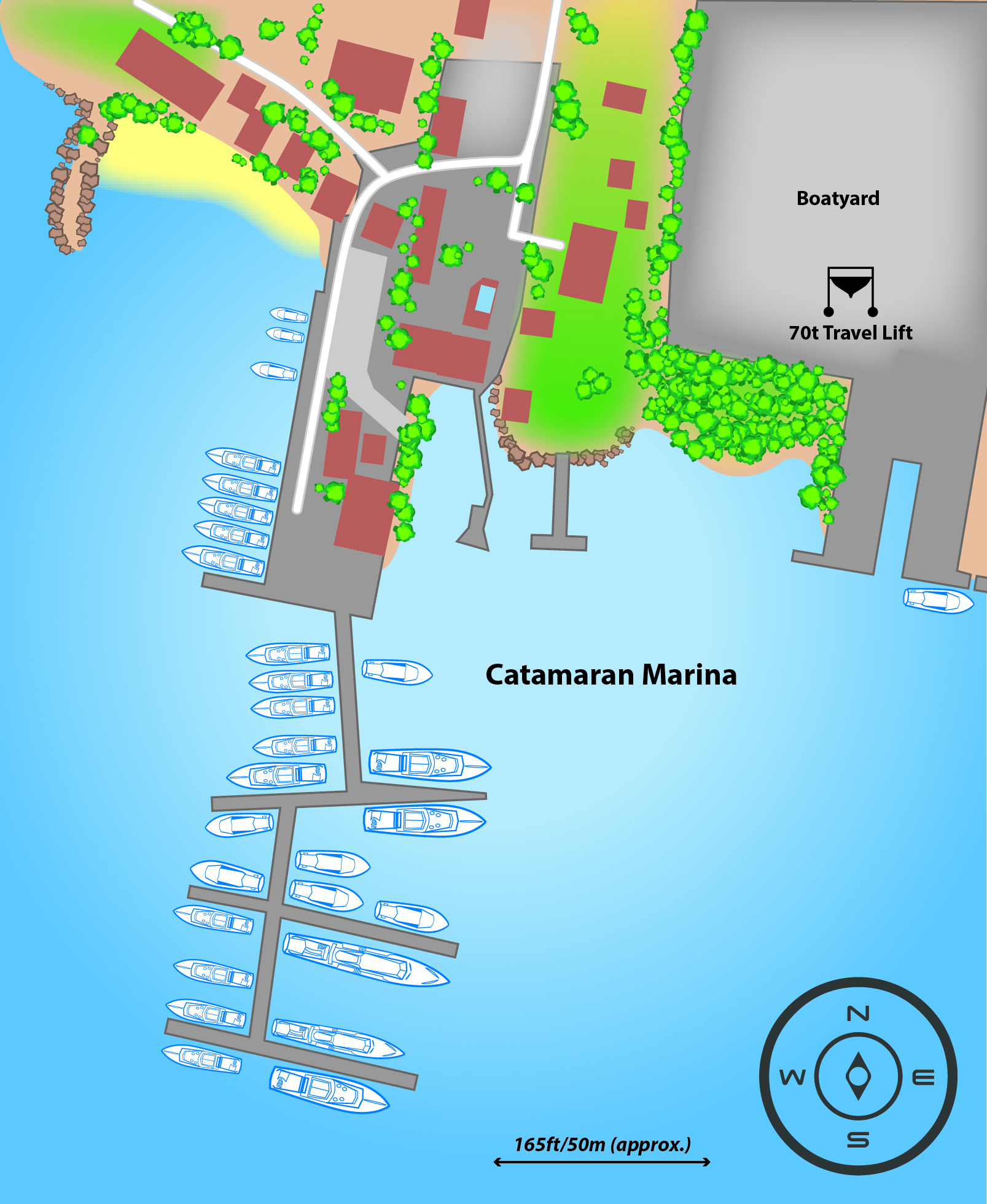 Marina map of Catamaran Marina in Antigua and Barbuda
