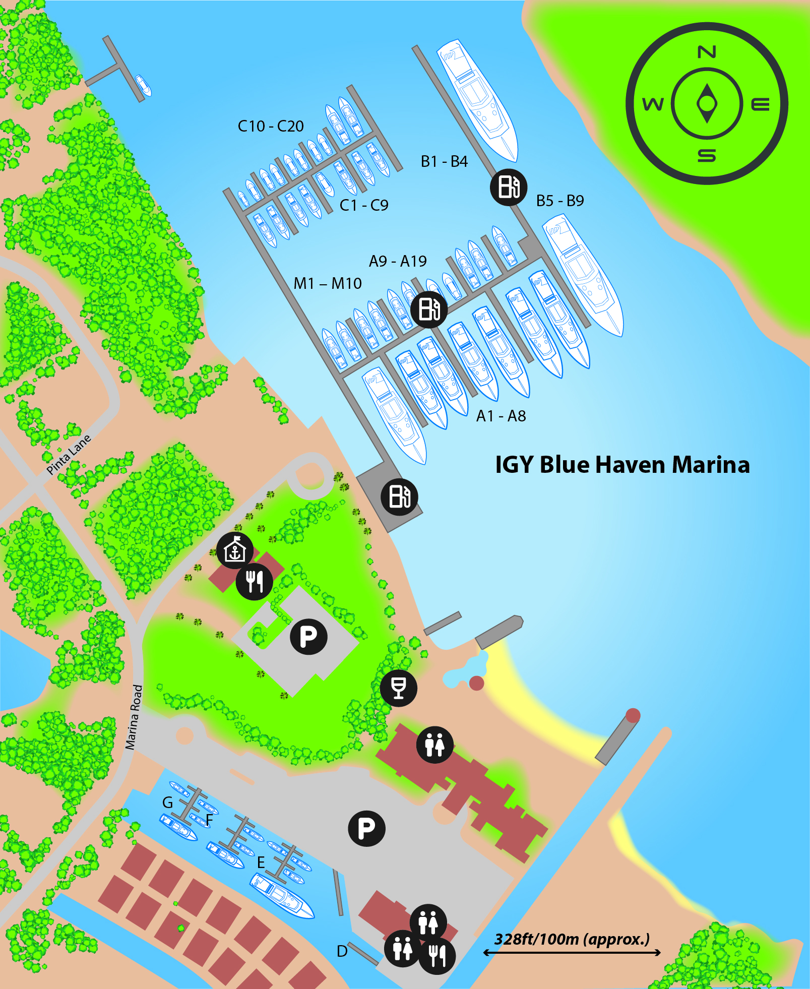 Marina map of IGY Blue Haven Marina in Turks & Caicos