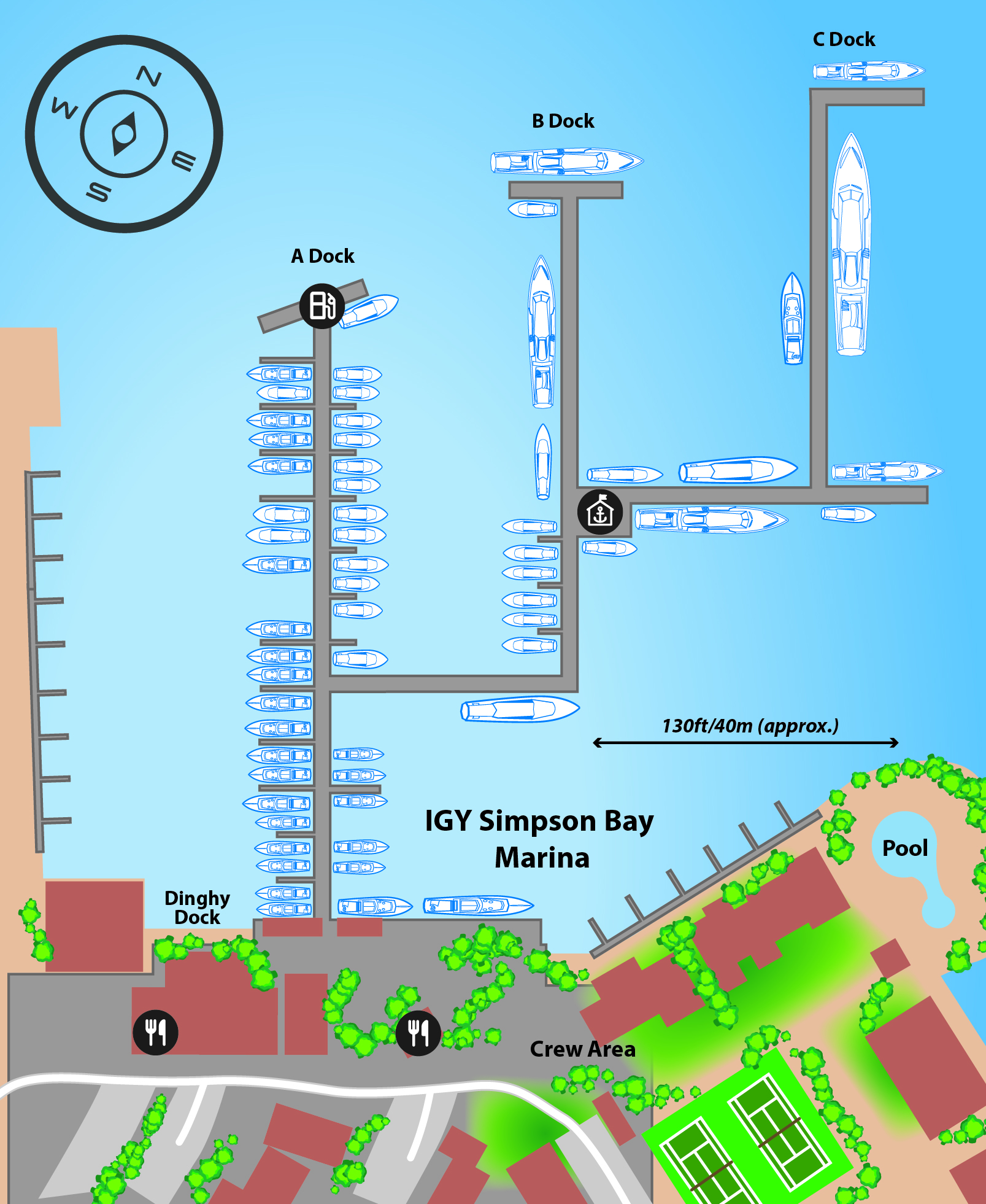 Marina map of IGY Simpson Bay Marina in Sint Maarten