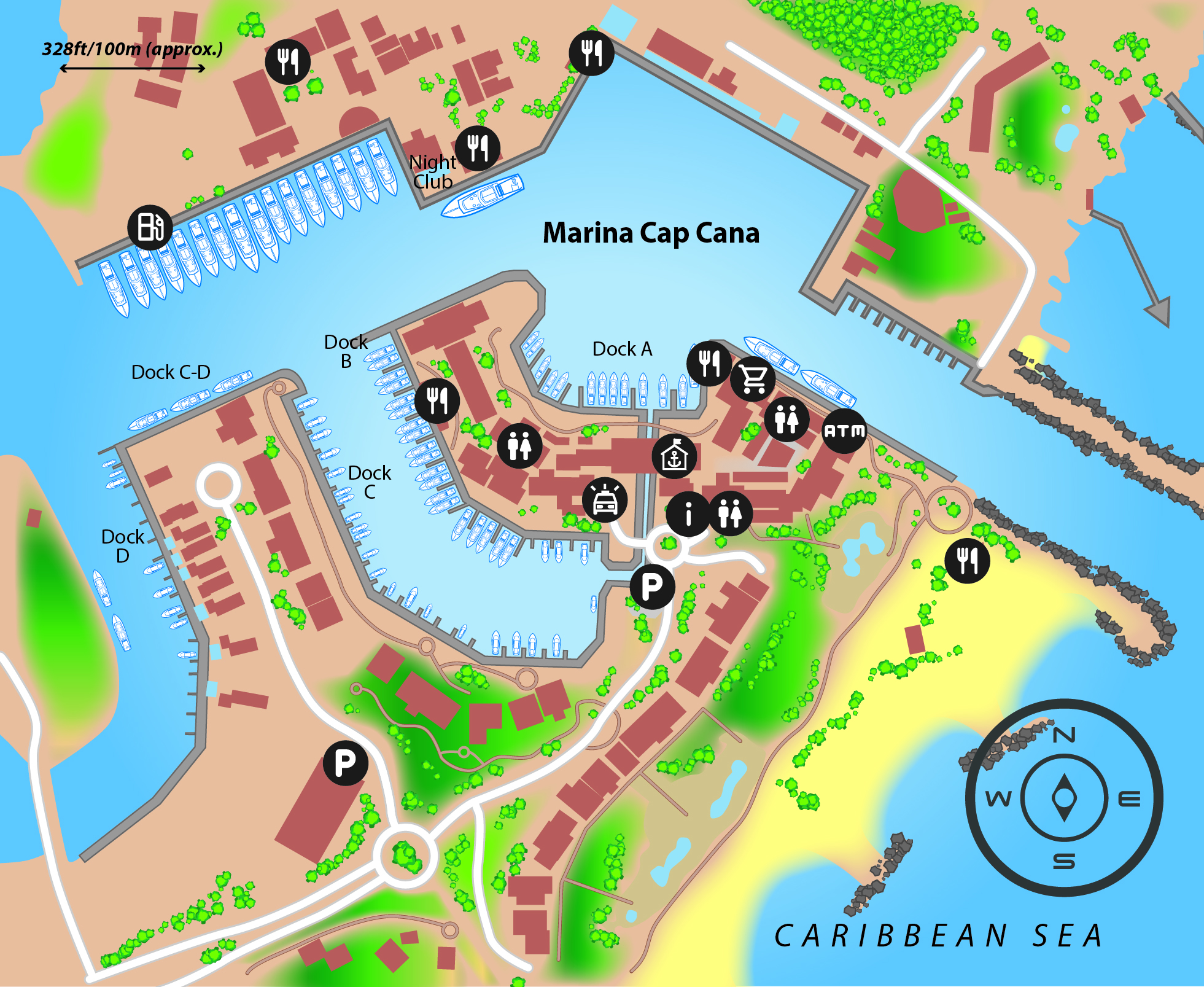 Marina map of Cap Cana Marina in Dominican Republic
