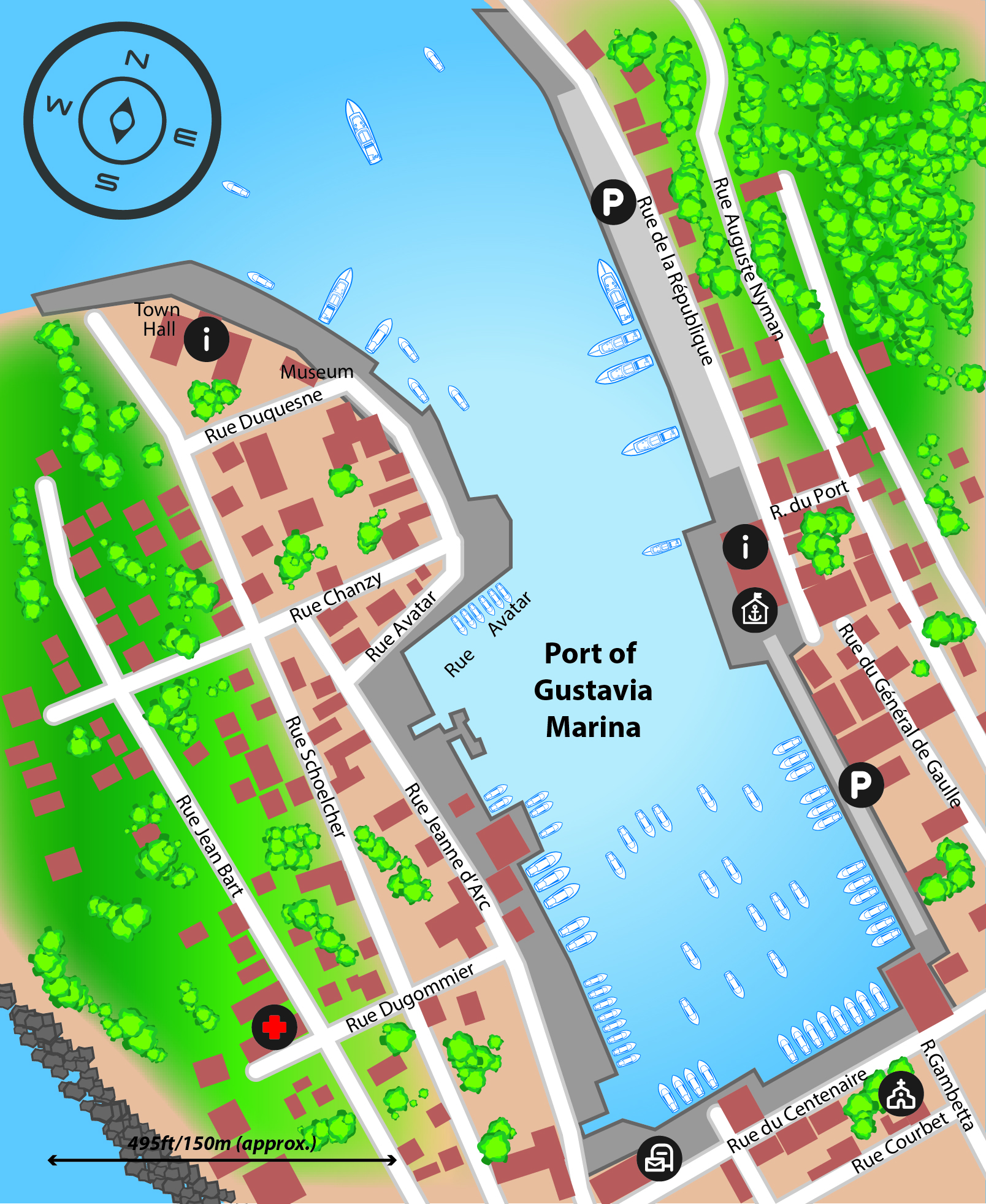 Marina map of Port of Gustavia Marina in St Barts