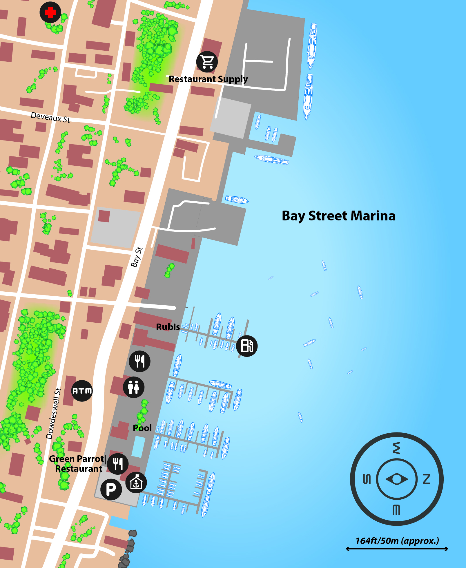 Marina map of Bay Street Marina in The Bahamas