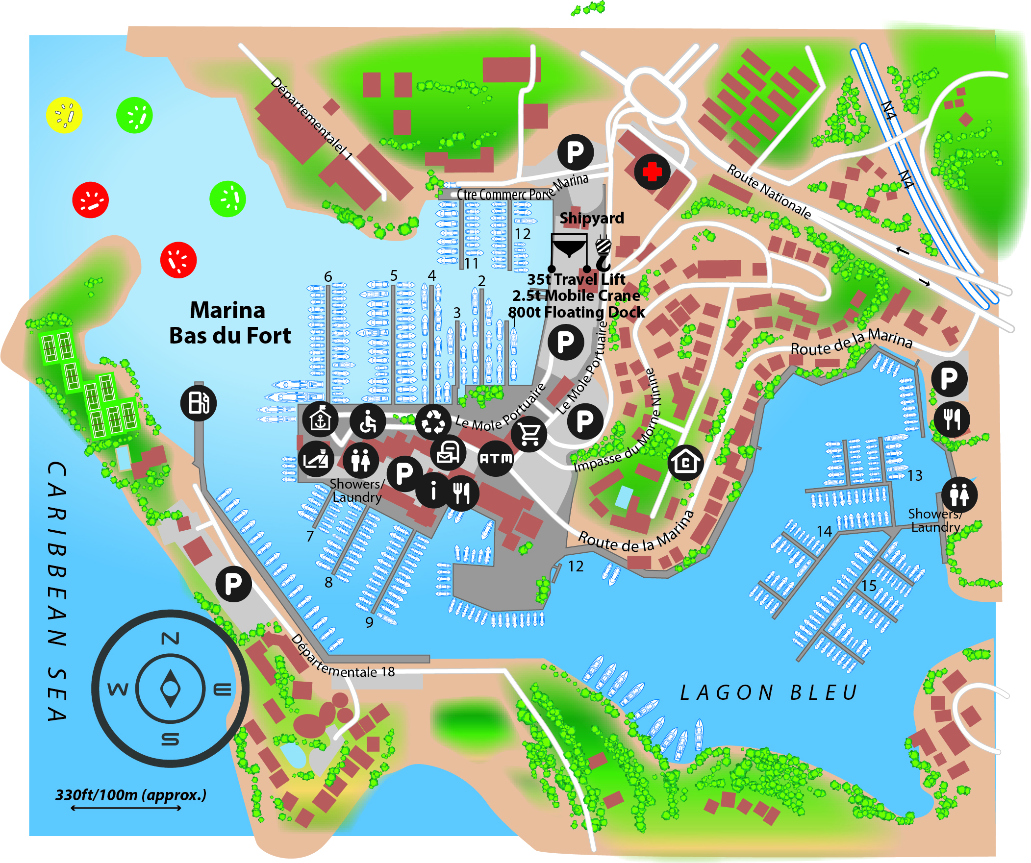 Marina map of Marina Bas du Fort in Guadeloupe