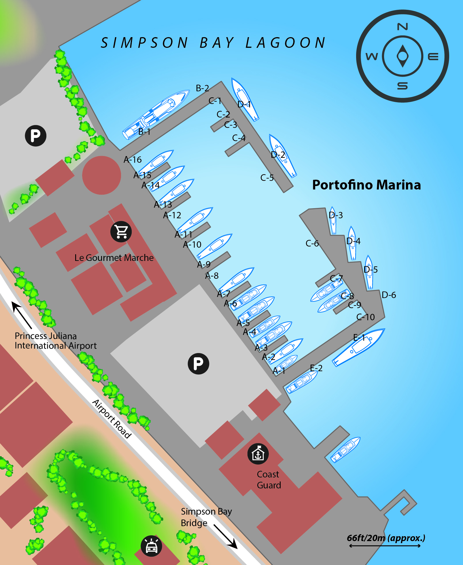 Marina map of Marina Portofino in Sint Maarten