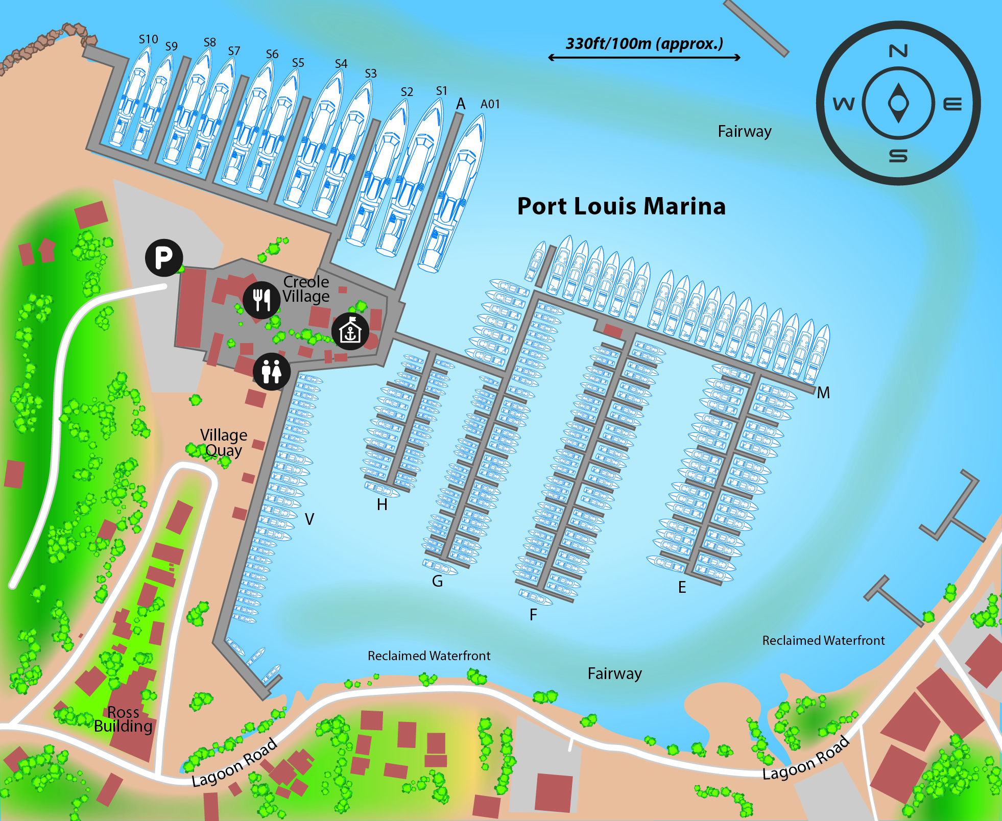 Marina map of Port Louis Marina in Grenada