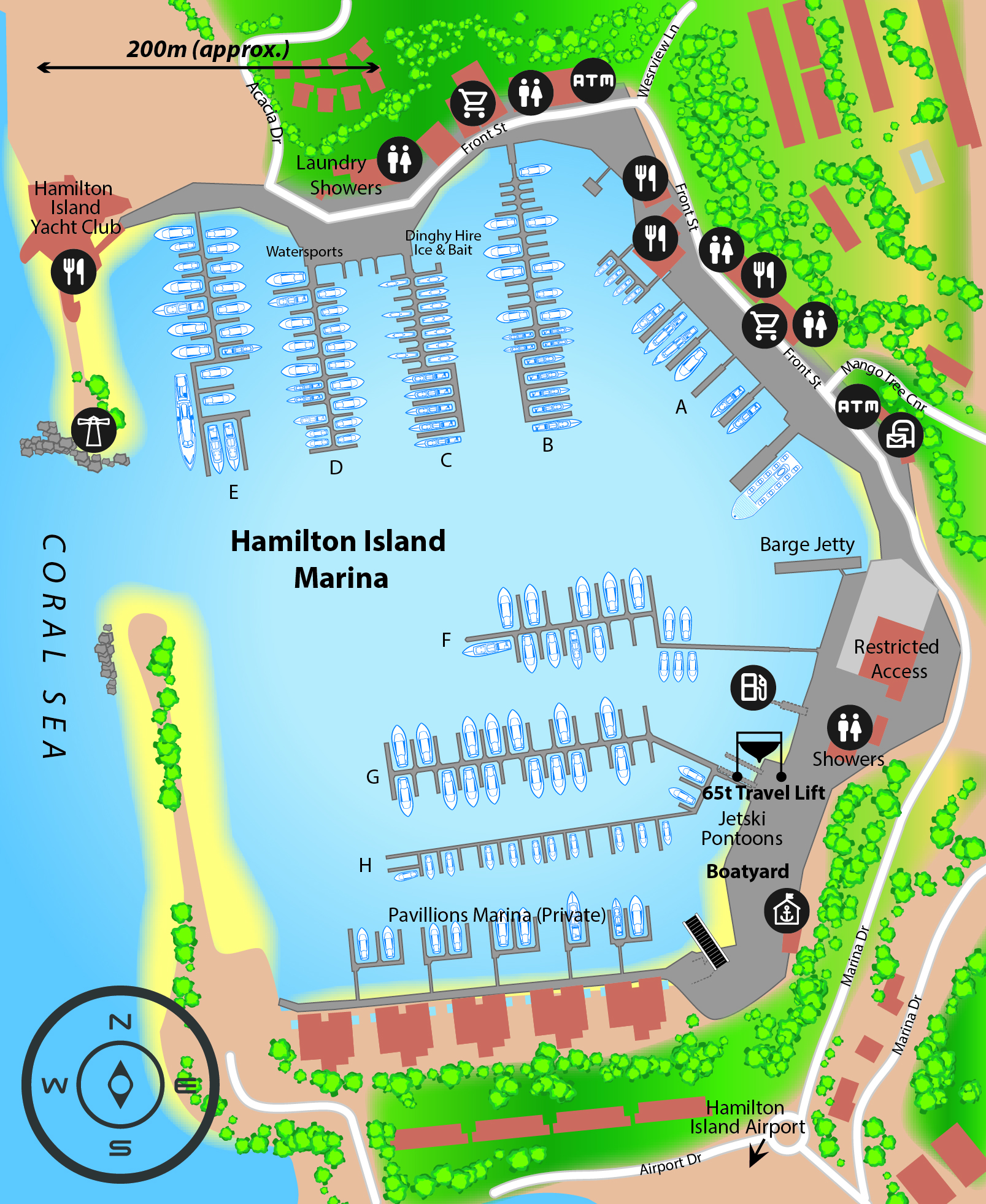 Marina map of Hamilton Island Marina in New South Wales, Australia