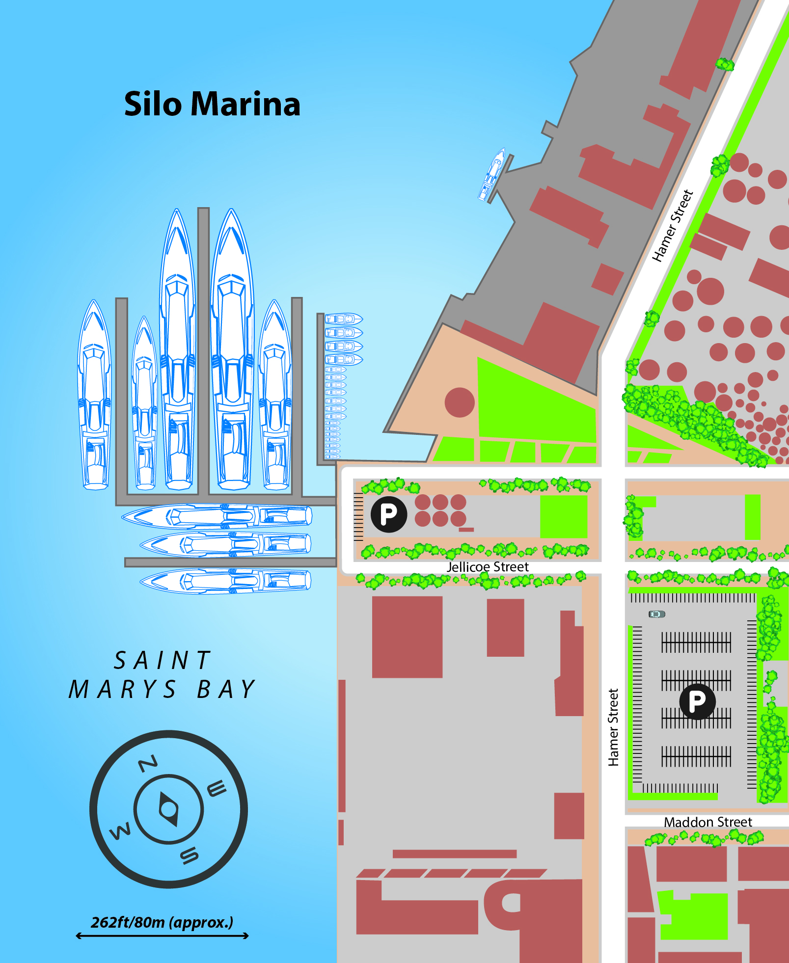Marina map of Silo Marina in Auckland, New Zealand