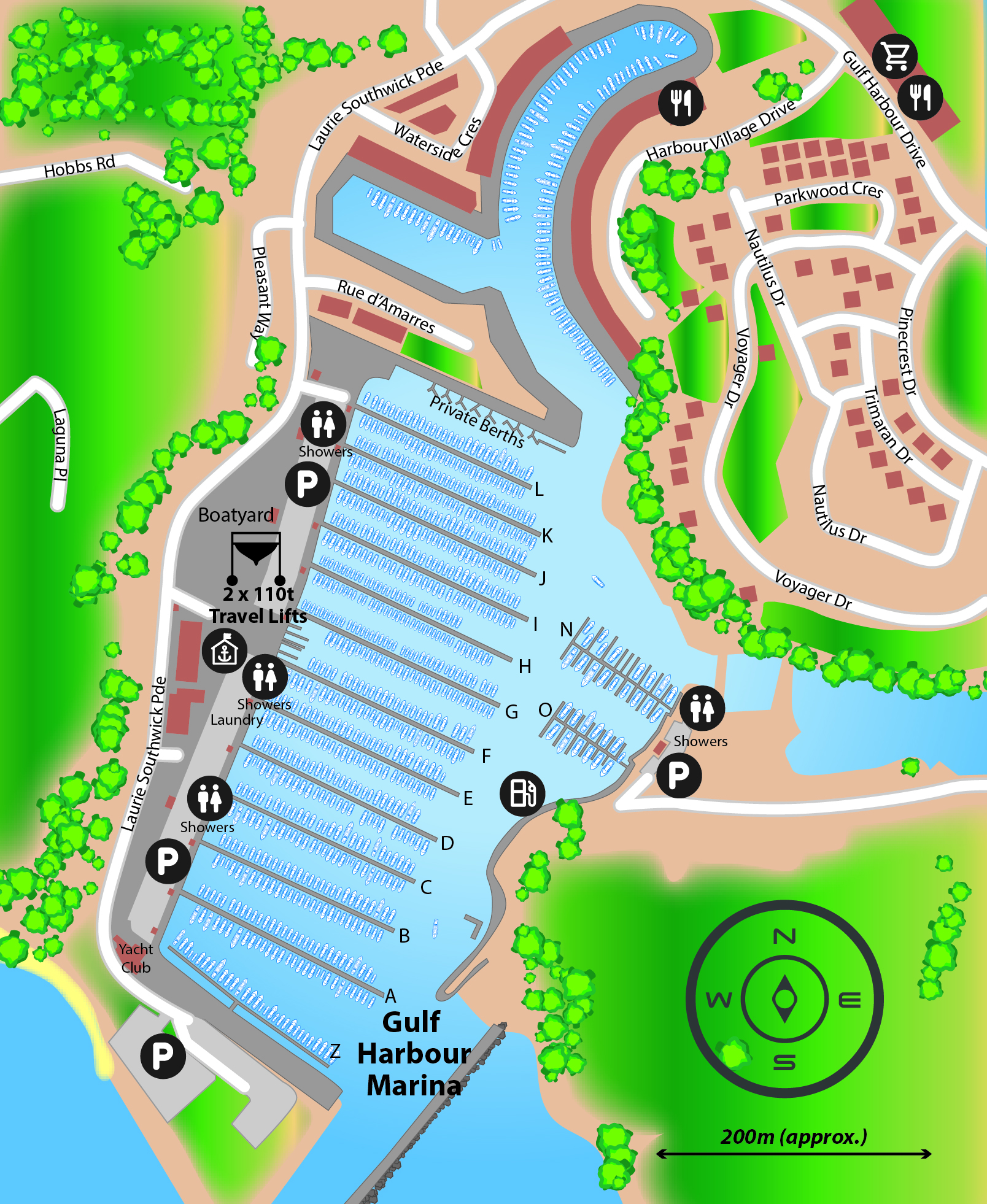 Marina map of Gulf Harbour Marina in Bay of Plenty, New Zealand