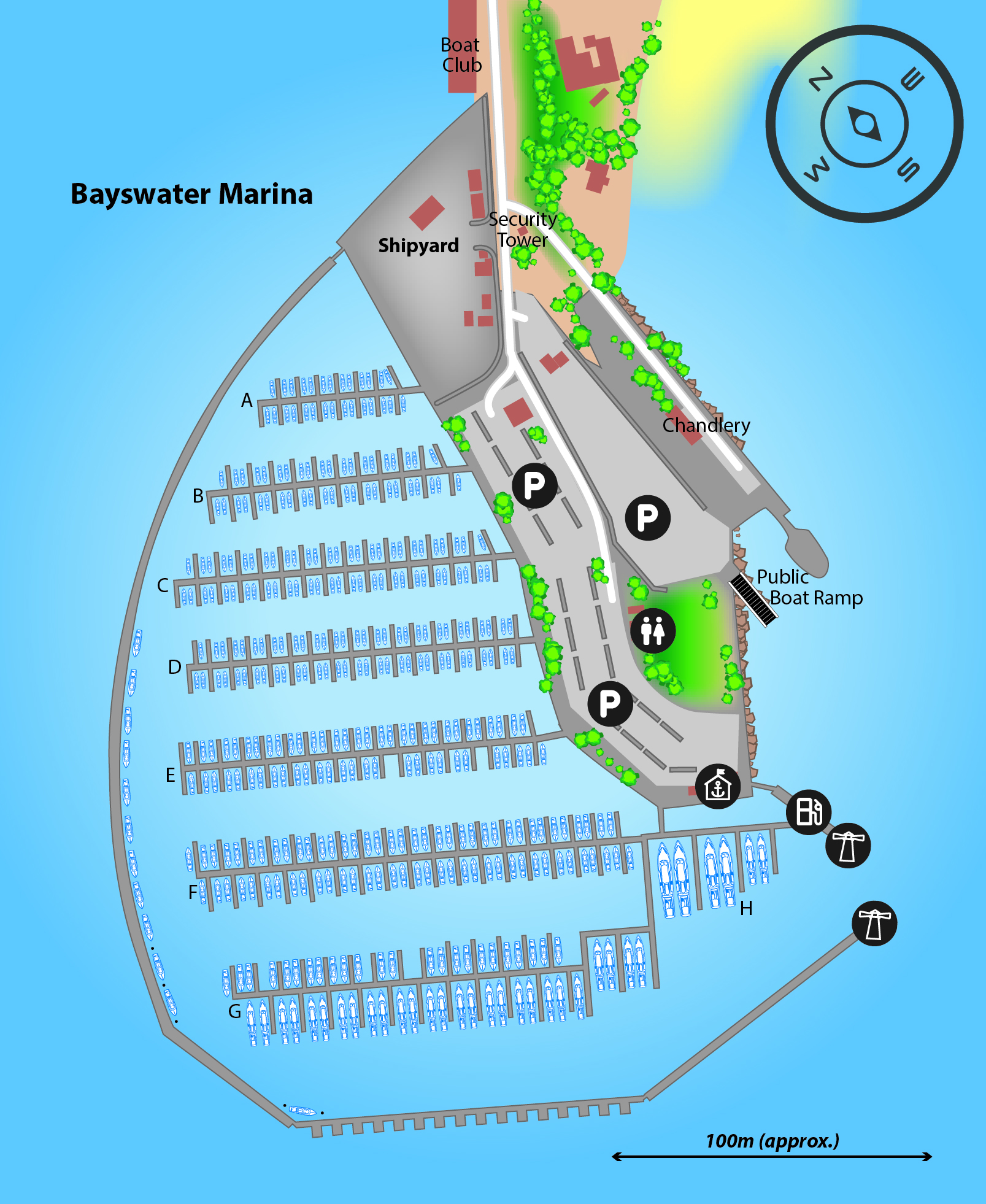 Marina map of Bayswater Marina in Otago, New Zealand