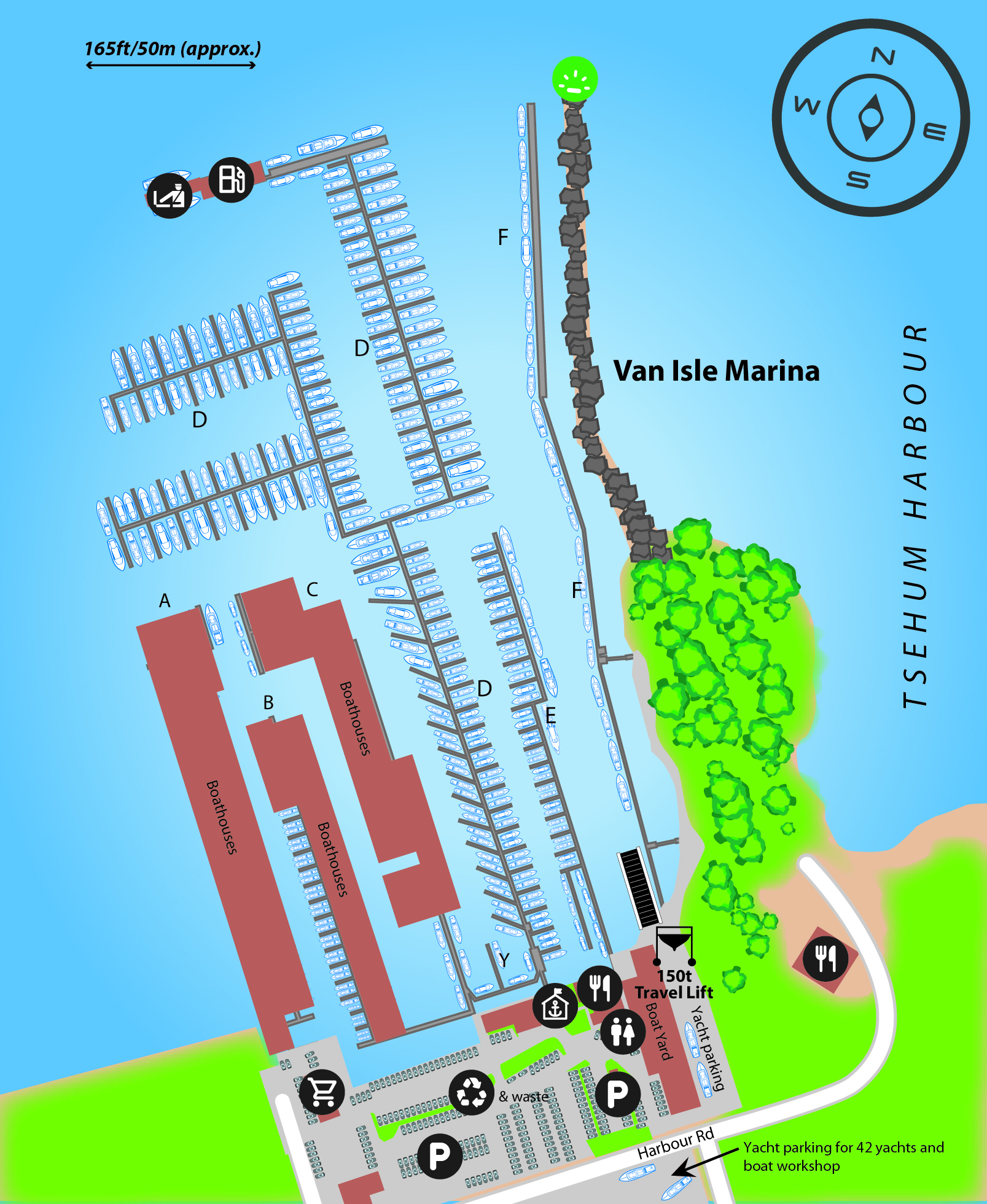 Marina map of Van Isle Marina in British Columbia, Canada