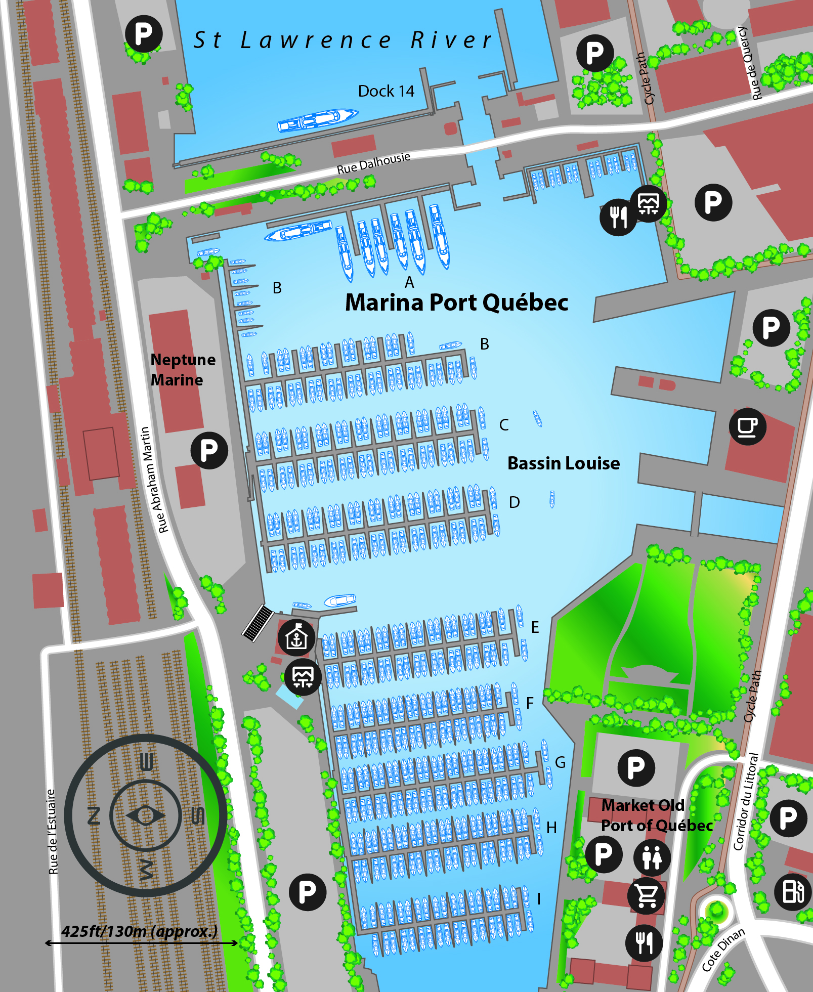 Marina map of Marina Port Quebec in Quebec, Canada
