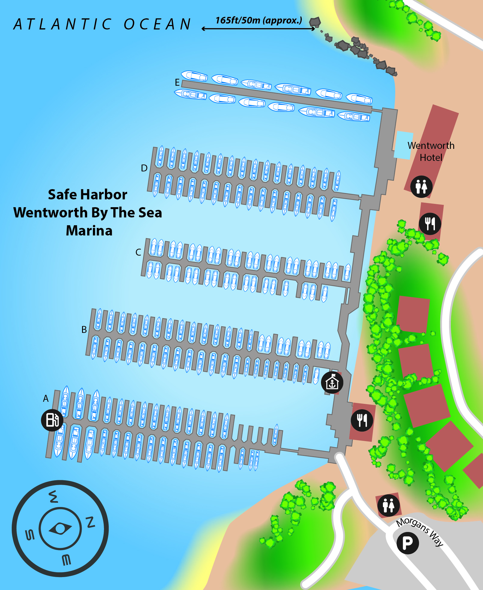 Marina map of Safe Harbor Wentworth by The Sea Marina in New Hampshire, USA