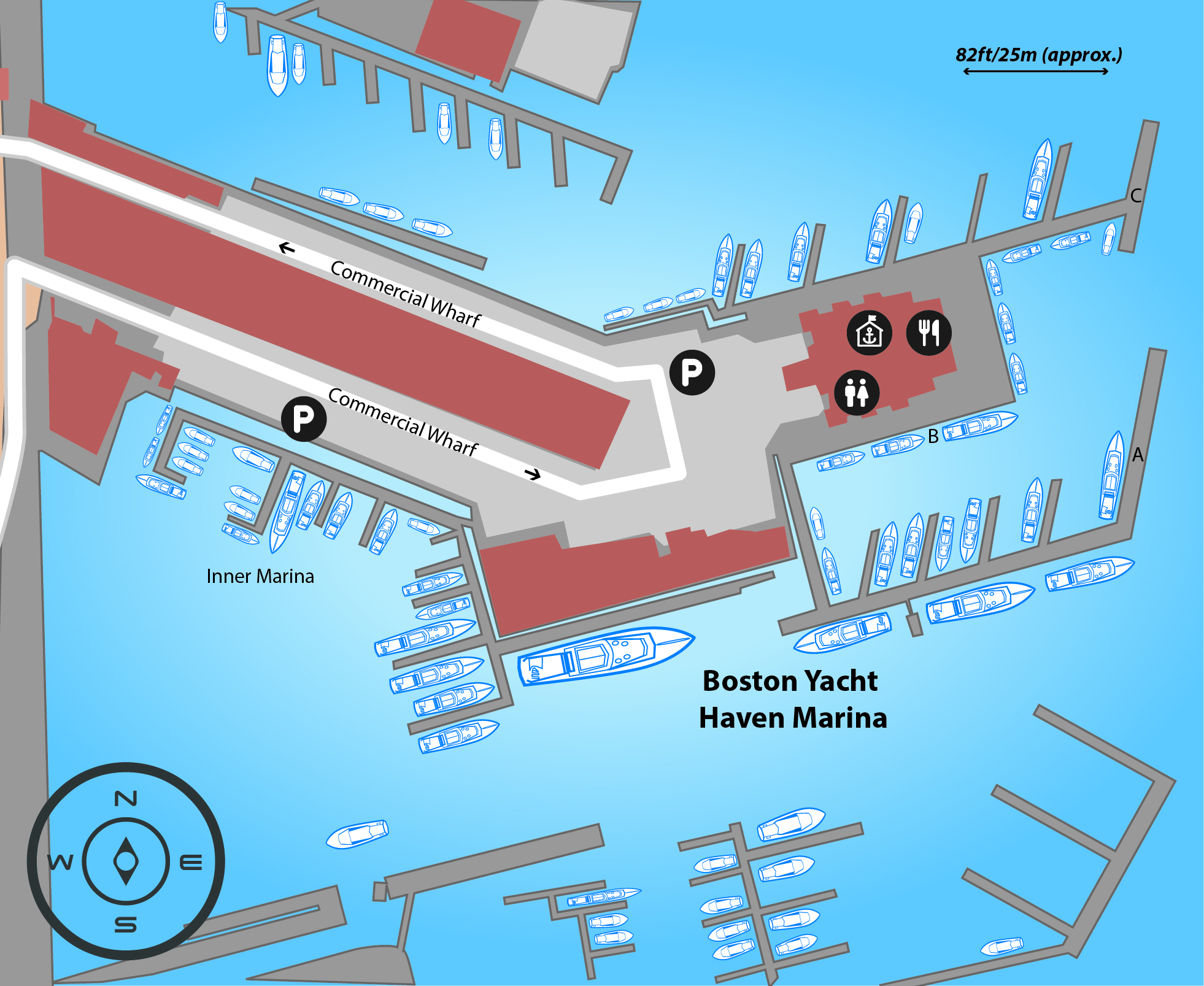 Marina map of Boston Yacht Haven Marina in Massachusetts, USA