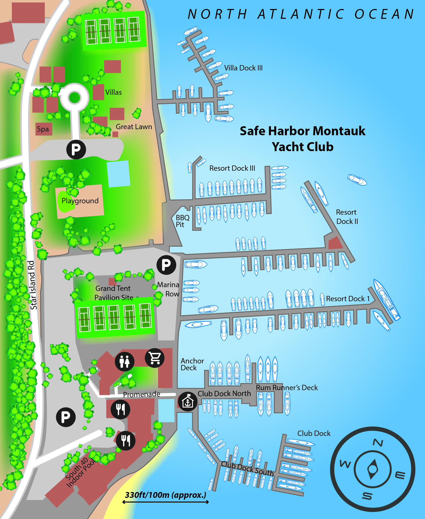Marina map of Safe Harbor Montauk Yacht Club in New York, USA