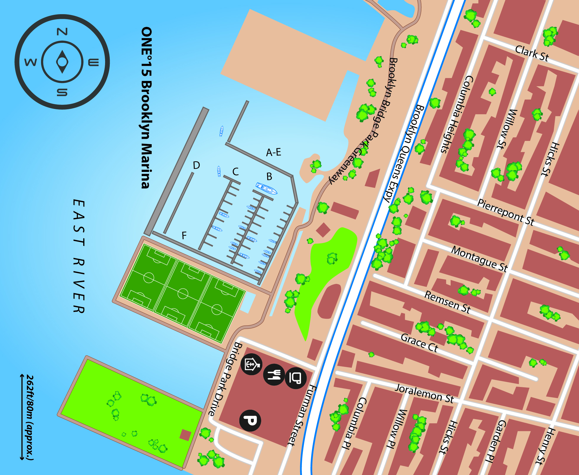 Marina map of One15brooklyn Marina in New York, USA
