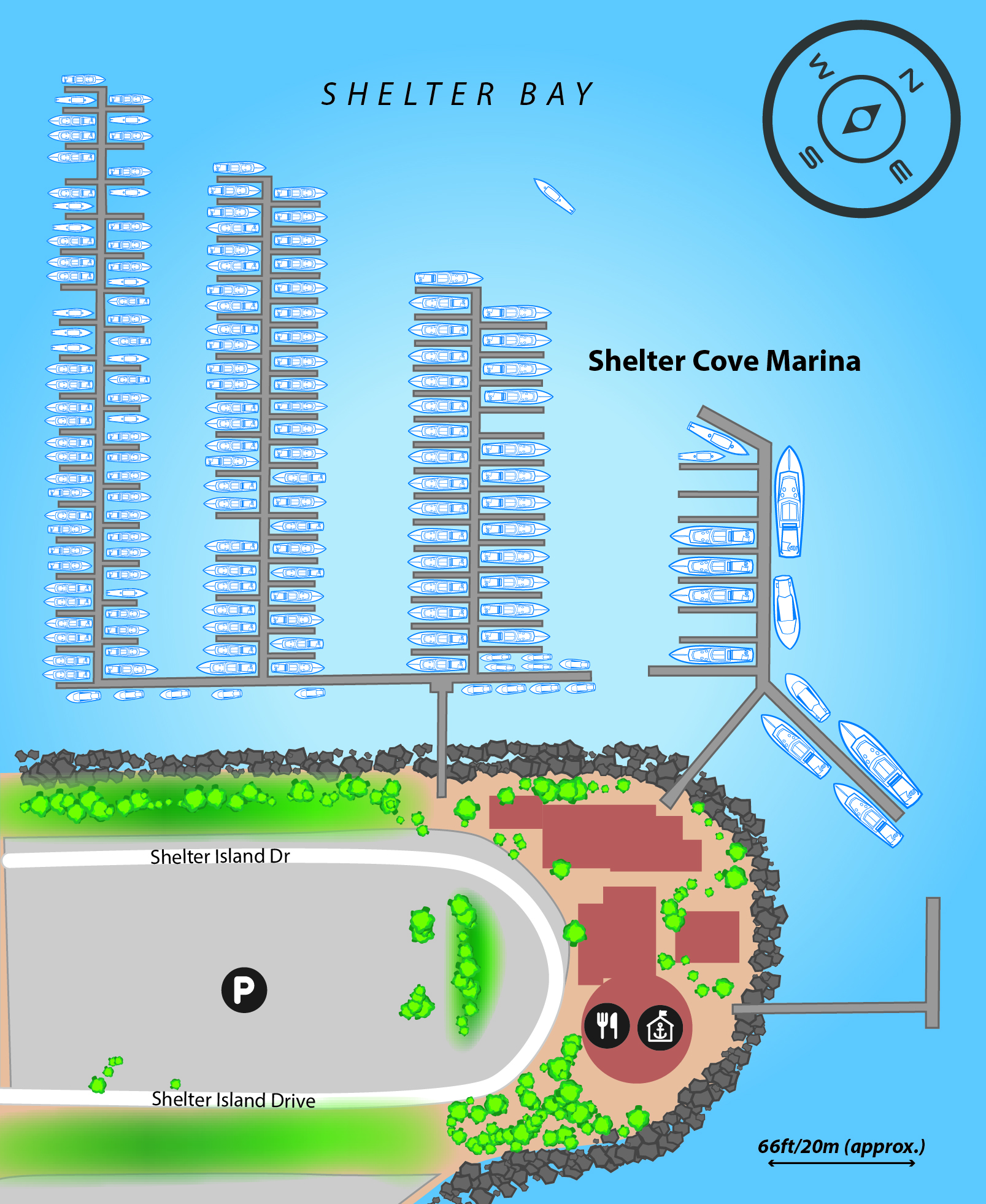 Marina map of Shelter Cove Marina in California, USA