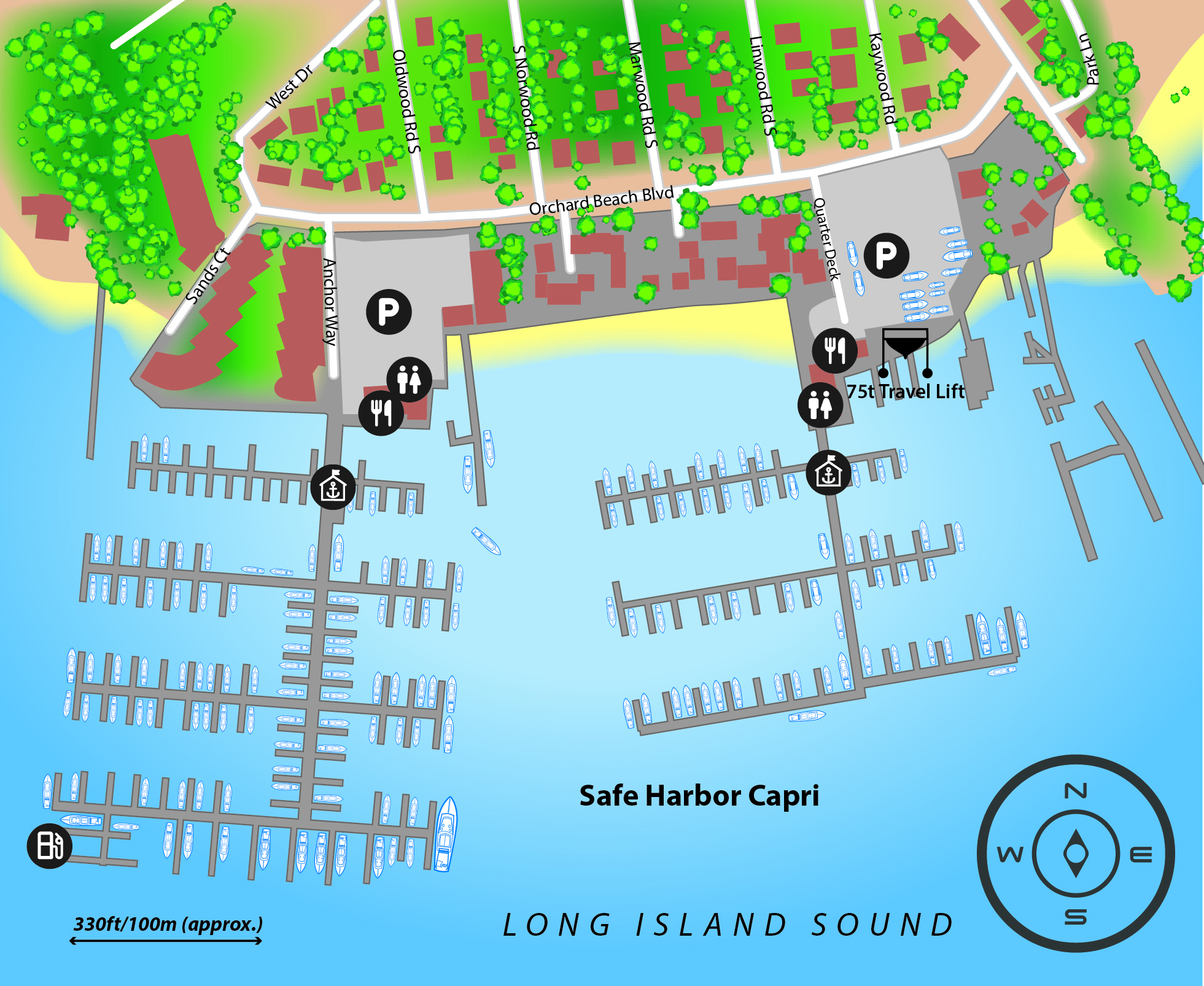 Marina map of Safe Harbor Capri in New York, USA